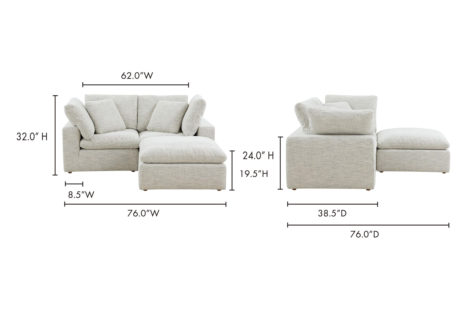 Moe's Terra Condo Nook Modular Sectional - Coastside Sand