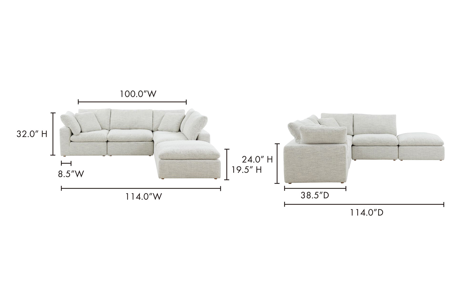 Moe's Terra Condo Dream Modular Sectional - Coastside Sand