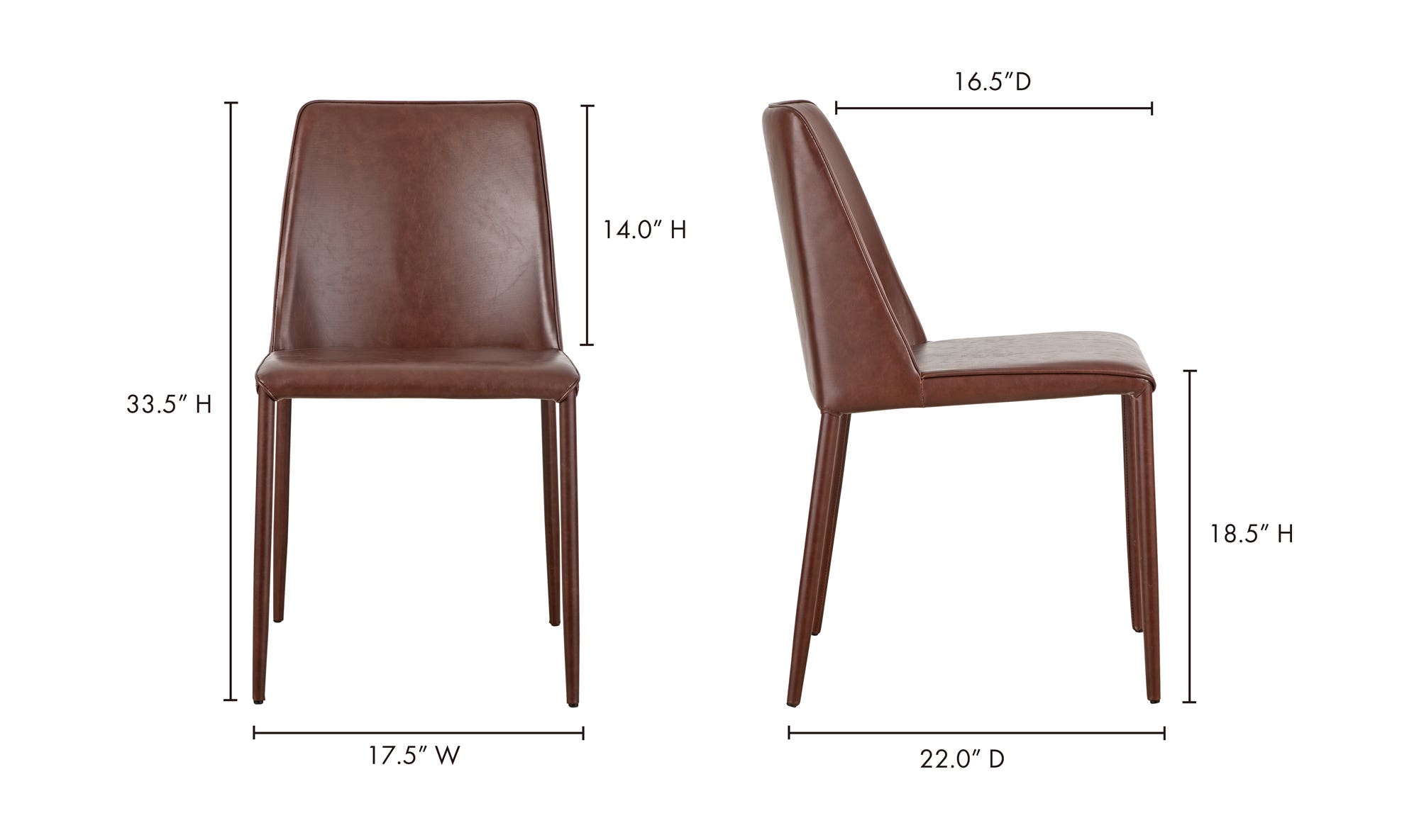 Moe's Nora Modern Dining Chair Set of 2 - Smoked Cherry