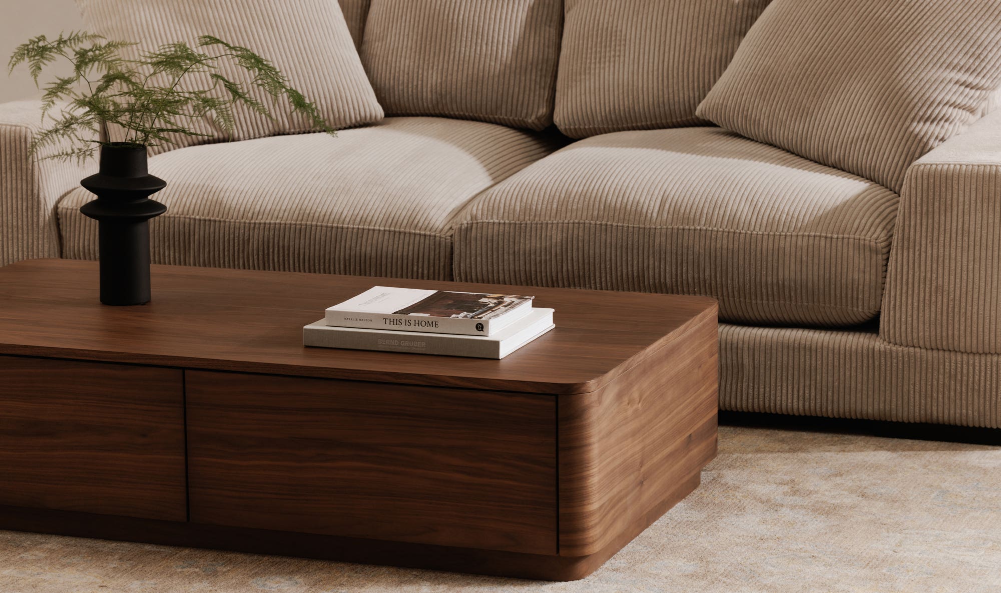 Moe's Round Off Scandinavian Coffee Table - Walnut