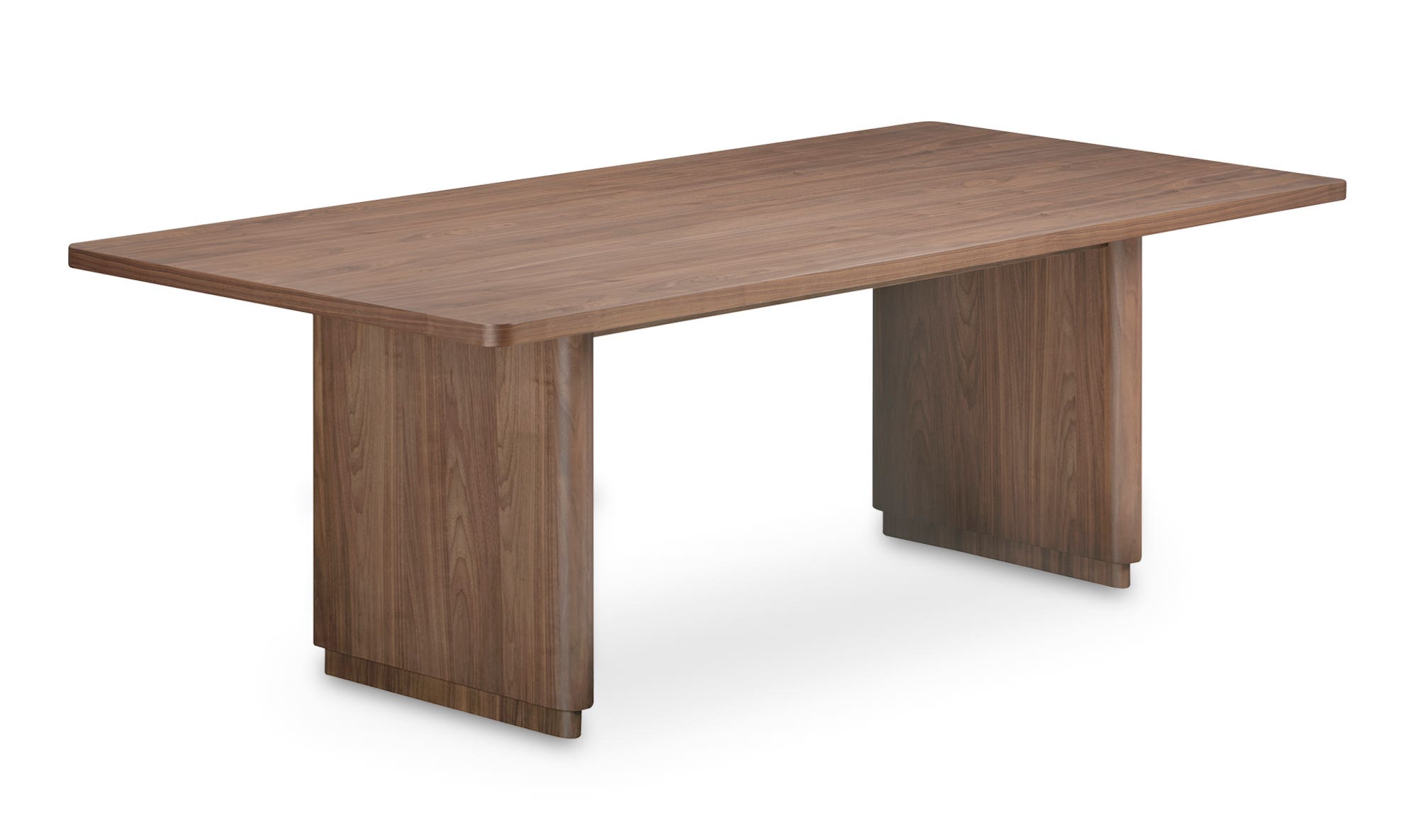 Moe's Round Off Scandinavian Rectangular Dining Table - Walnut, Small