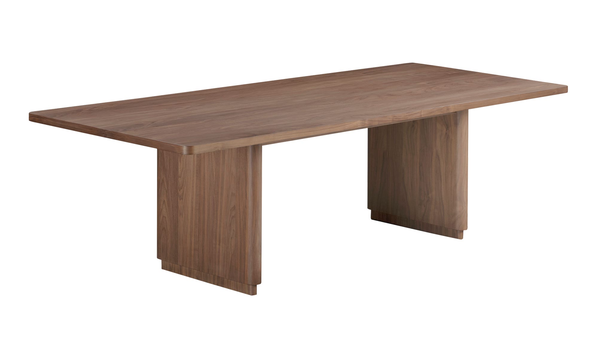 Moe's Round Off Scandinavian Rectangular Dining Table - Walnut, Large