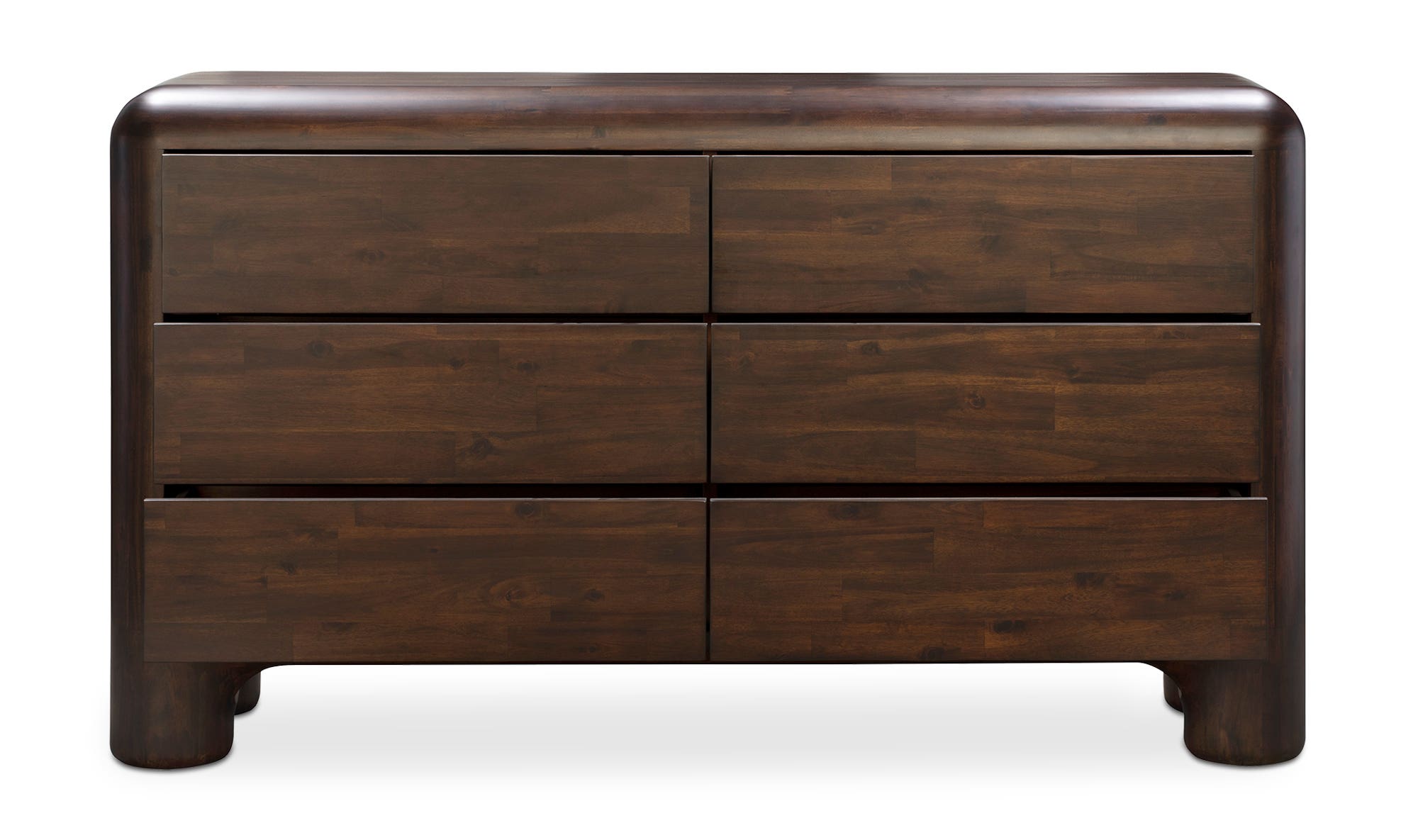 Moe's - Rowan Mid-Century Modern 6 Drawers Dresser in Dark Brown