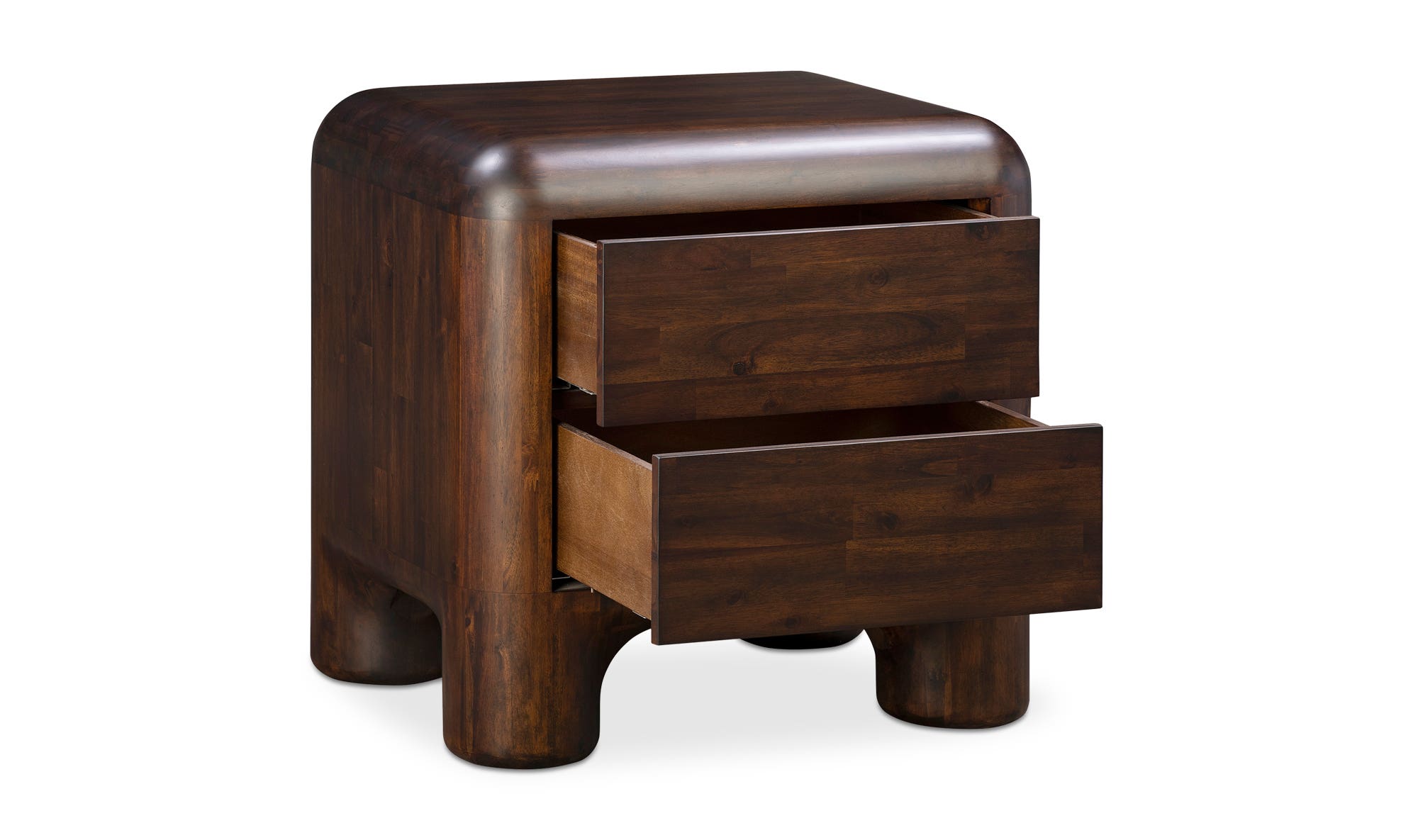 Moe's - Rowan Mid-Century Modern Nightstand in Dark Brown