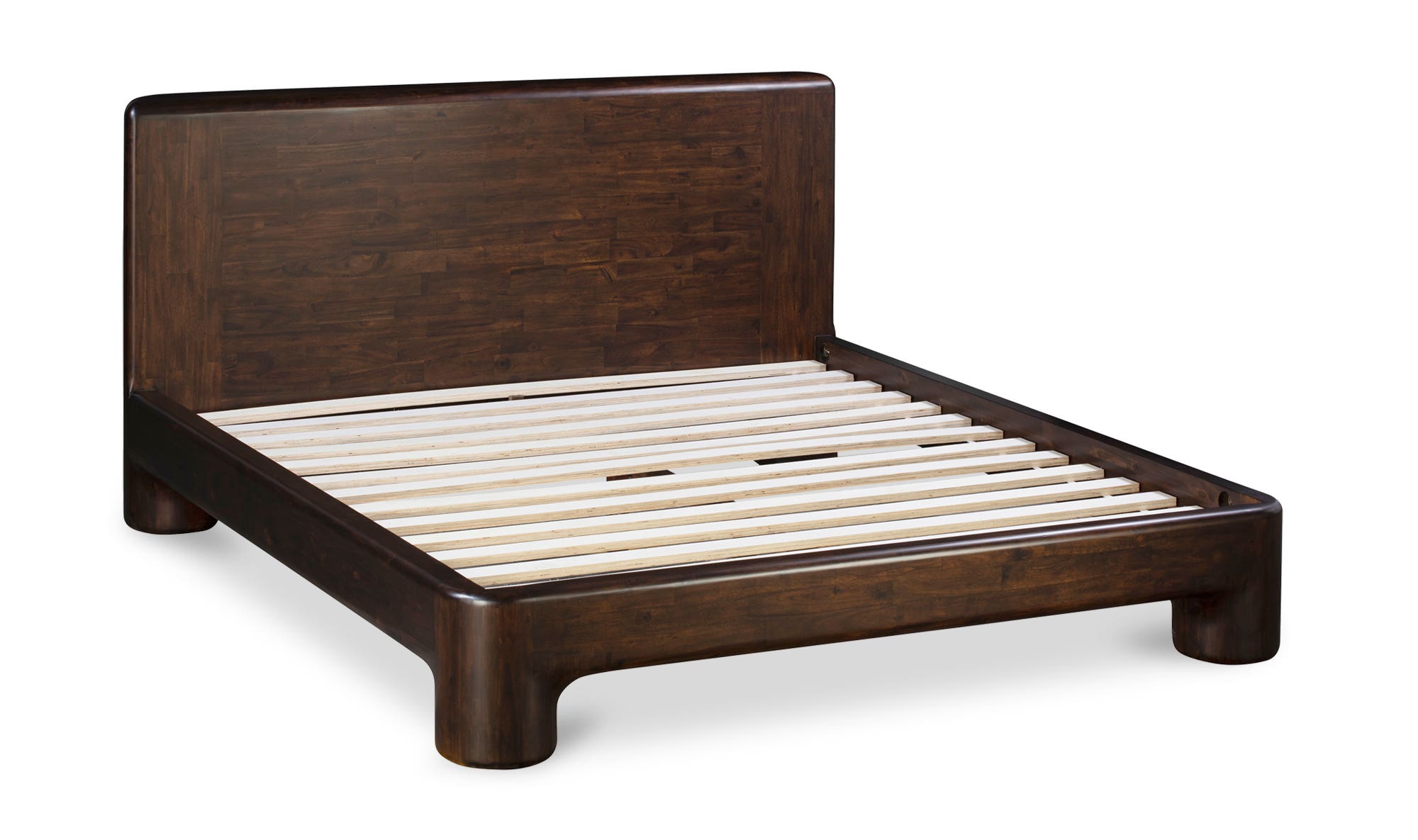 Moe's Rowan Mid-Century Modern Queen Size Bed - Dark Brown