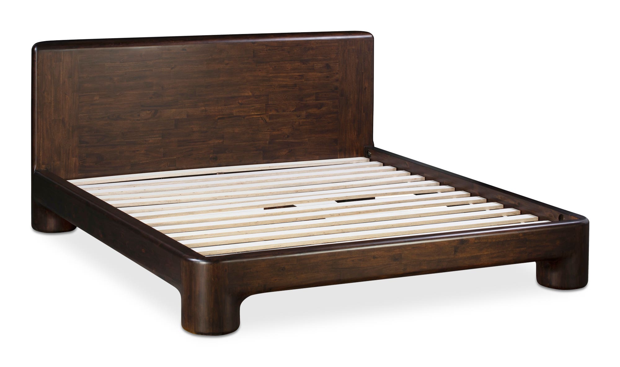 Moe's Rowan Mid-Century Modern King Size Bed - Dark Brown