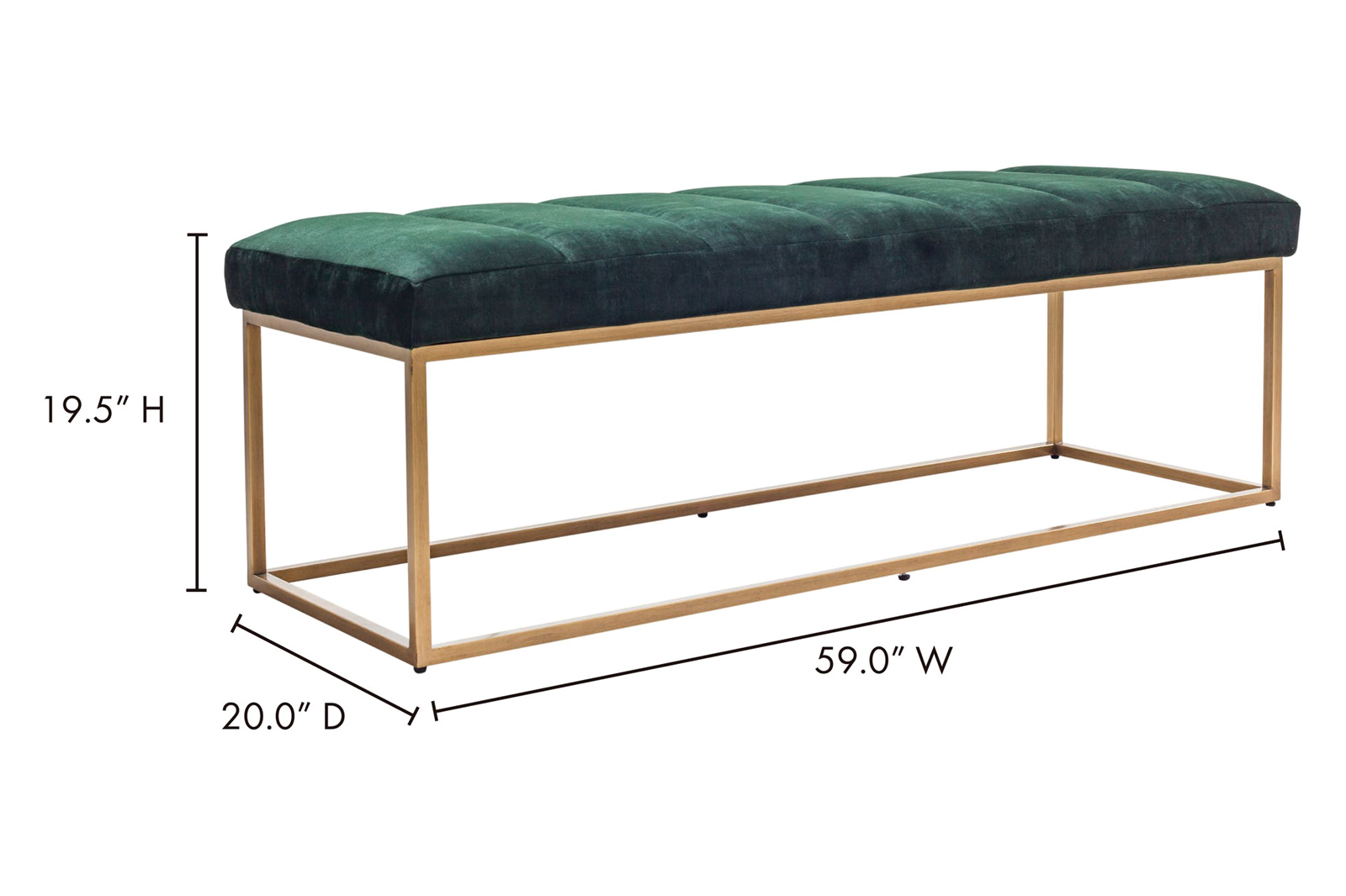 Moe's Katie Bench - Dark Green