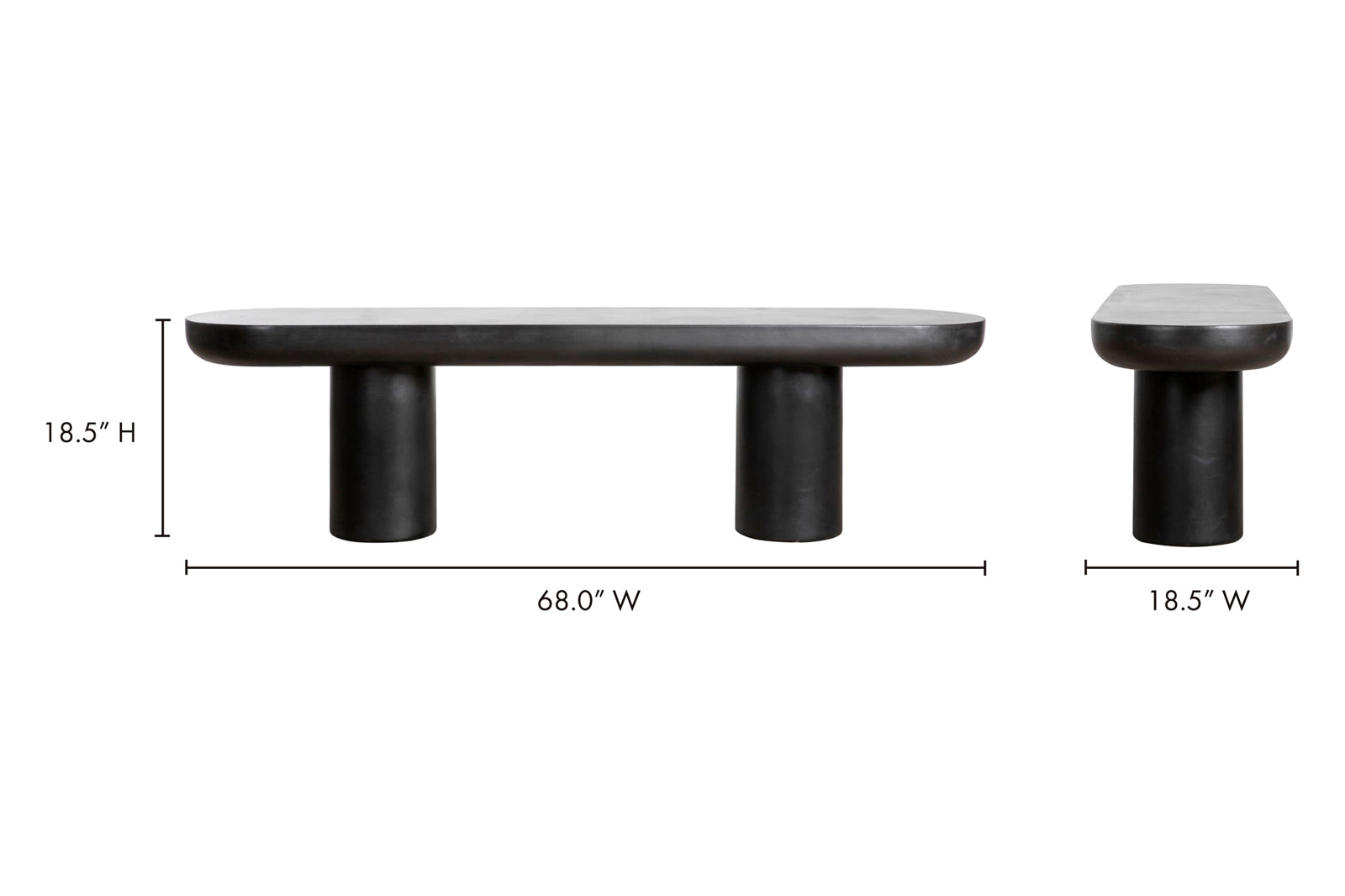 Moe's - Rocca Bench in Black