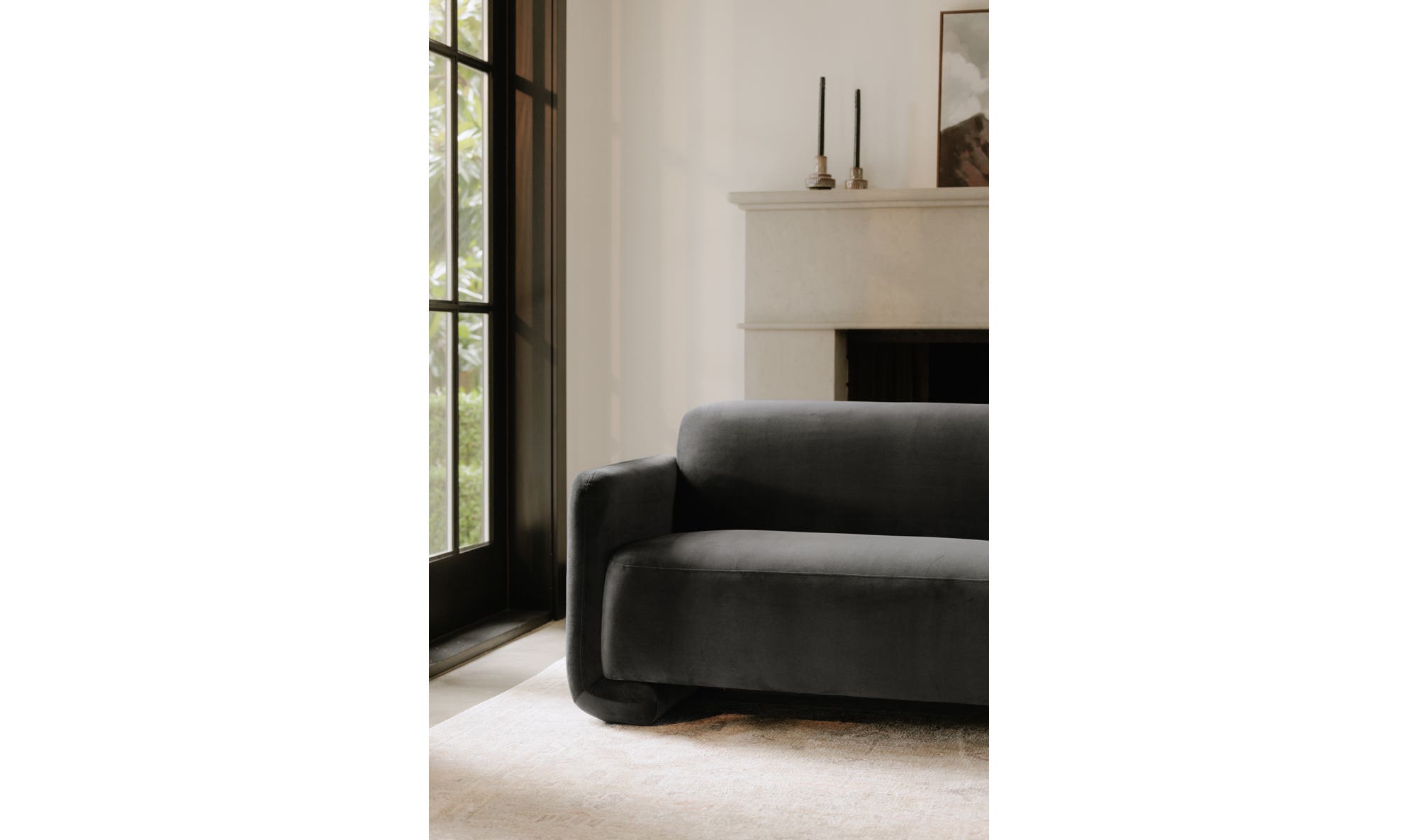 Moe's Fallon Contemporary Sofa - Shadow Gray