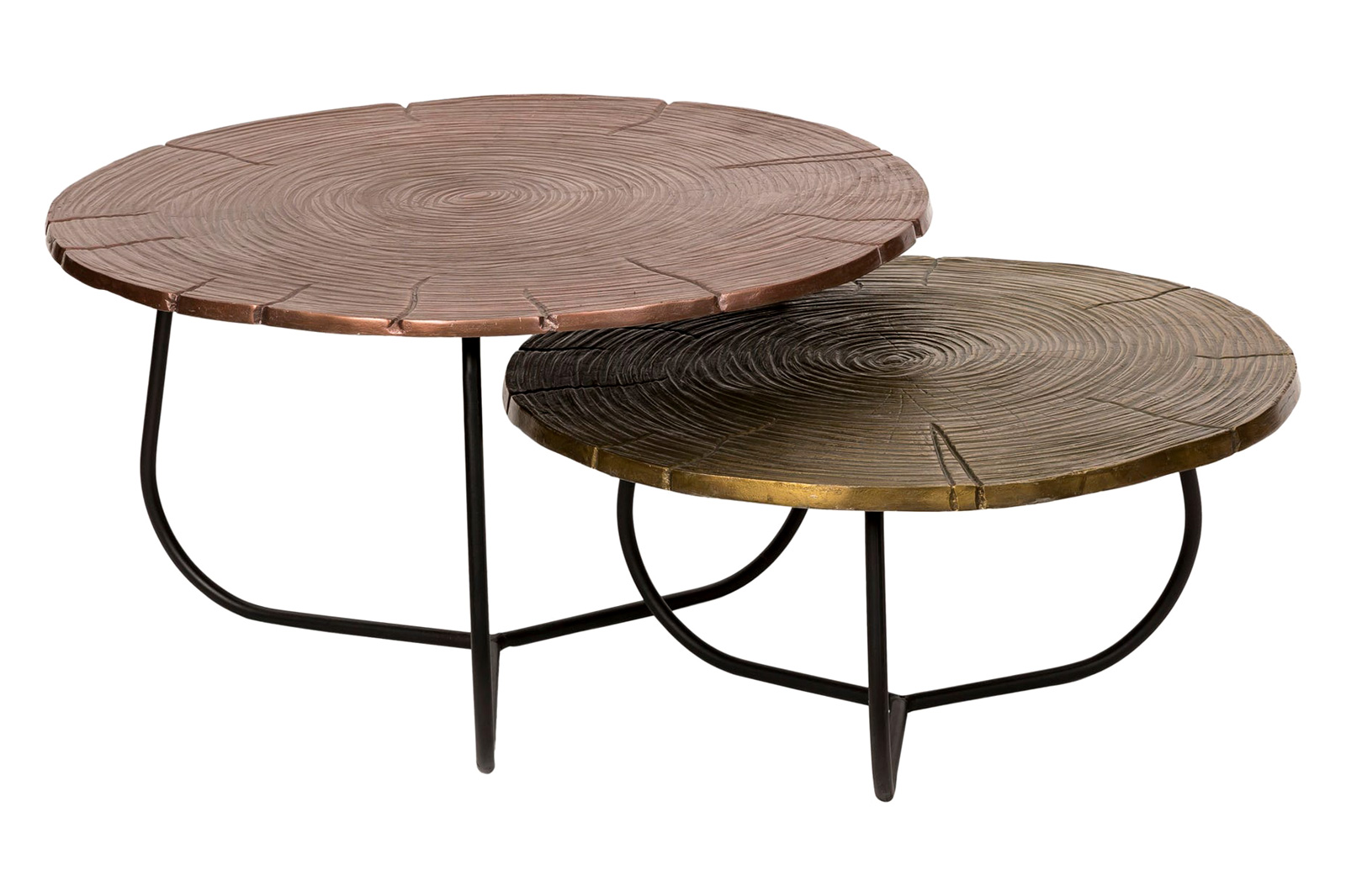 Moe's - Cross Section Tables Set of 2 in Brown