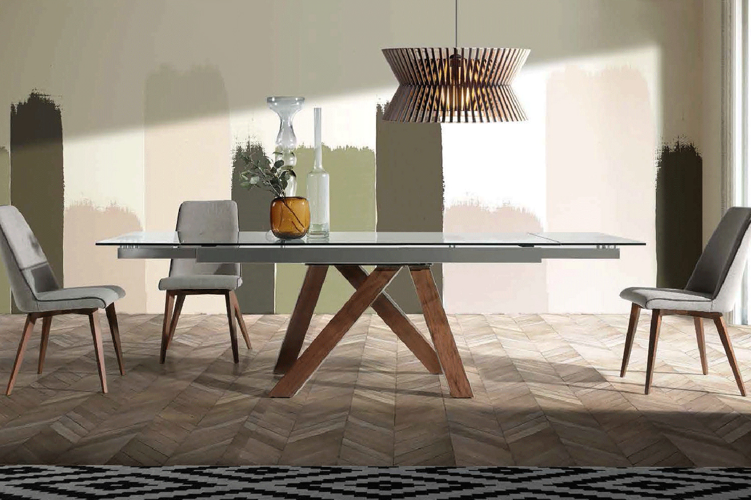 Nacher - Tree Extendable Rectangular Dining Table