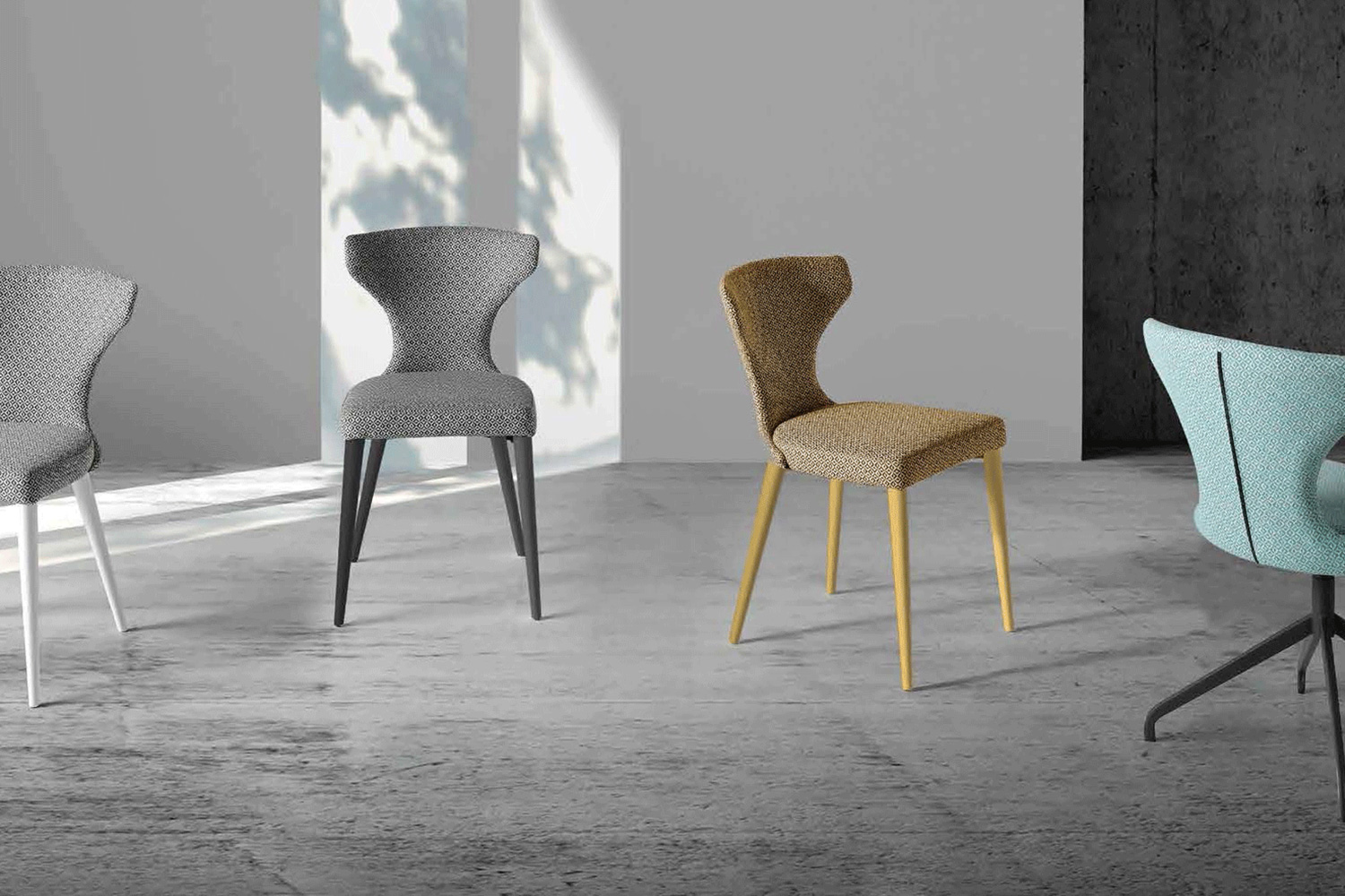 Nacher Sophie Dining Chair - Wood CH Legs, Series A Upholstery