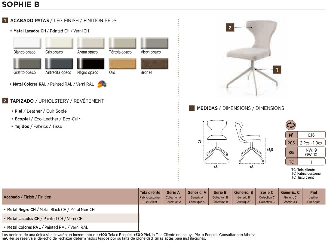 Nacher Sophie Dining Chair - Painted CH Legs, Series B Upholstery