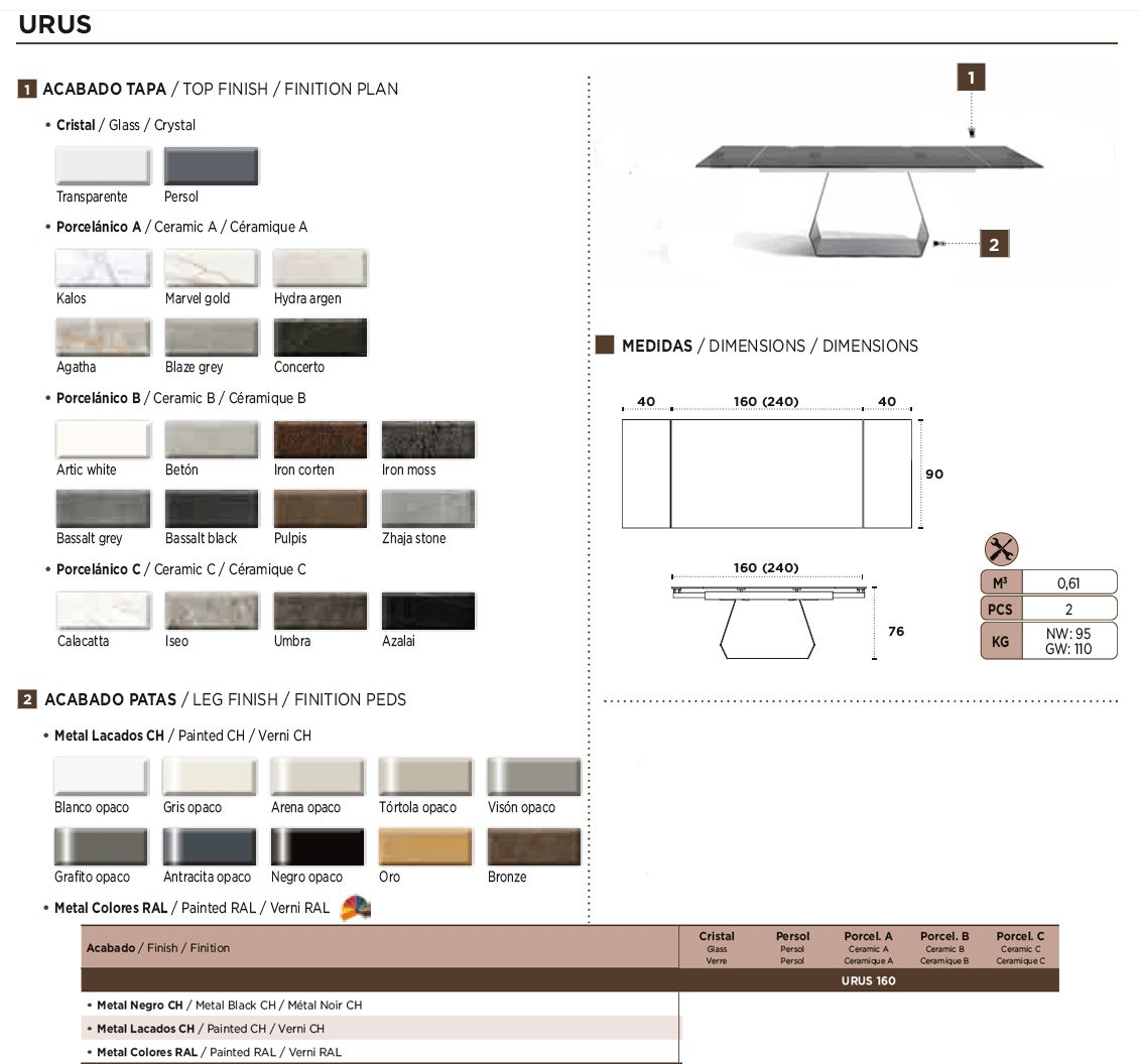 Nacher - Urus Extendable Rectangular Dining Table