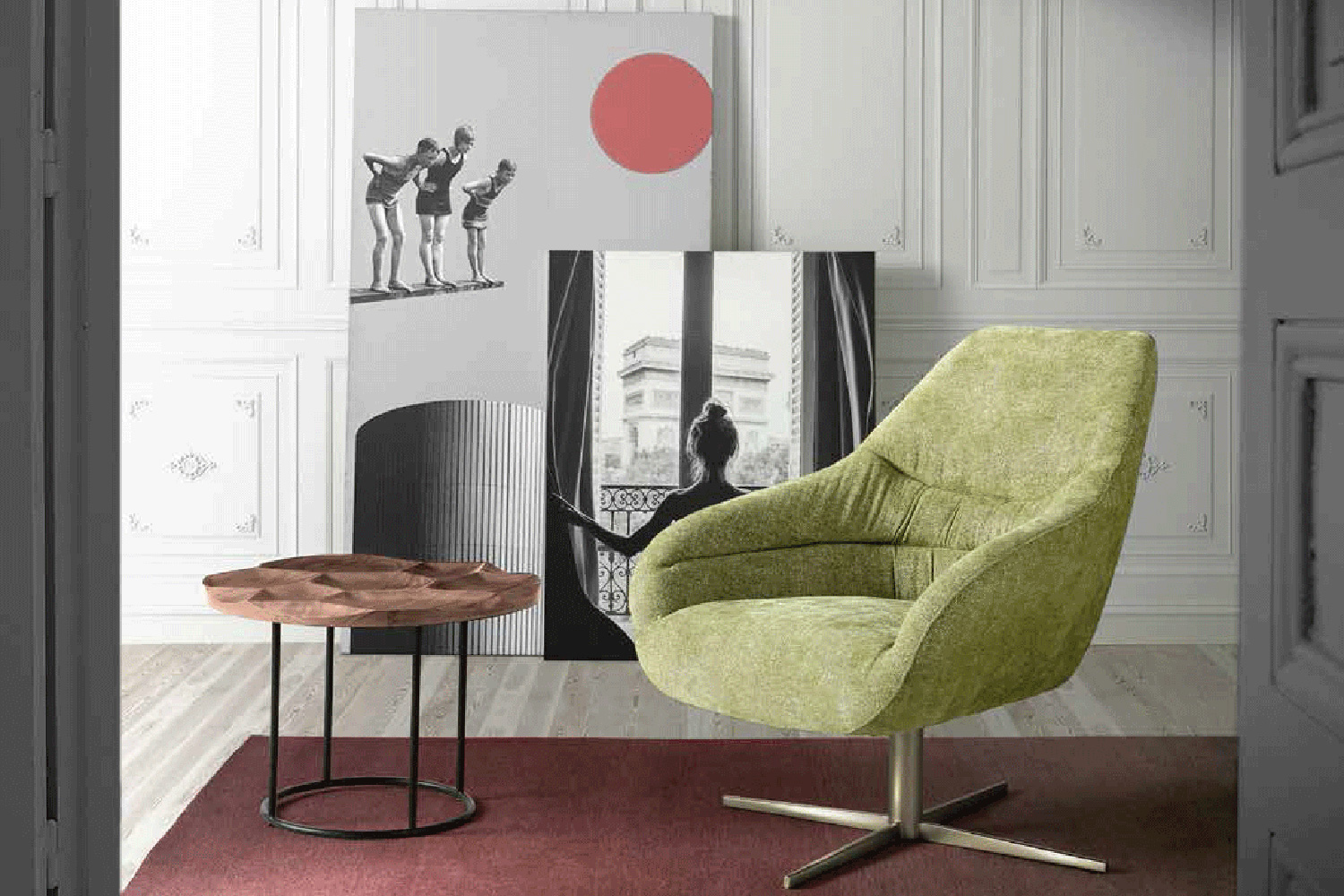 Nacher Margot Armchair - Painted CH Legs, Series C Upholstery