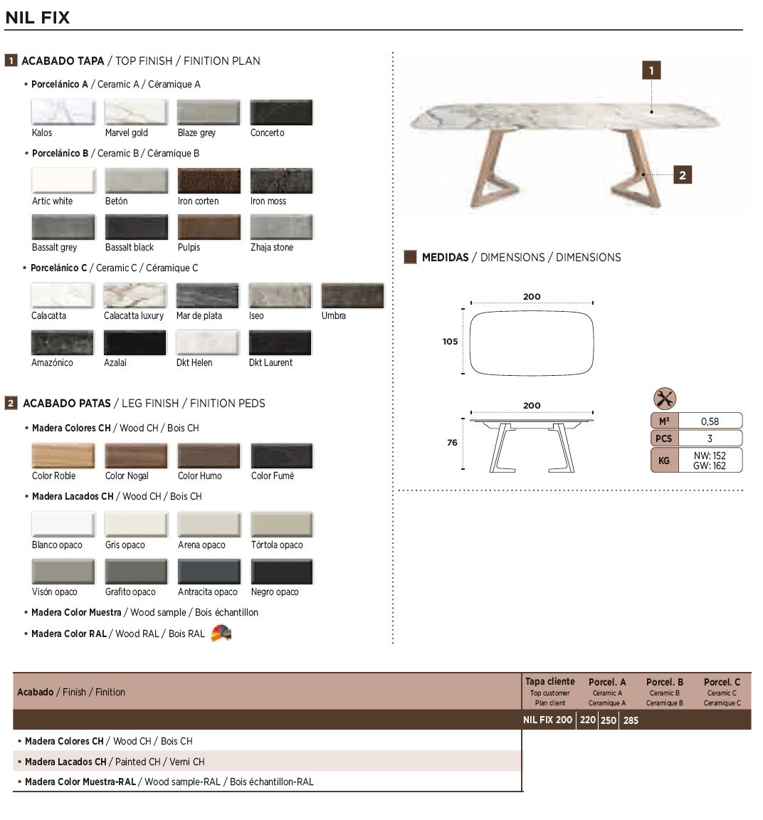 Nacher - Nil Extendable Rectangular Dining Table