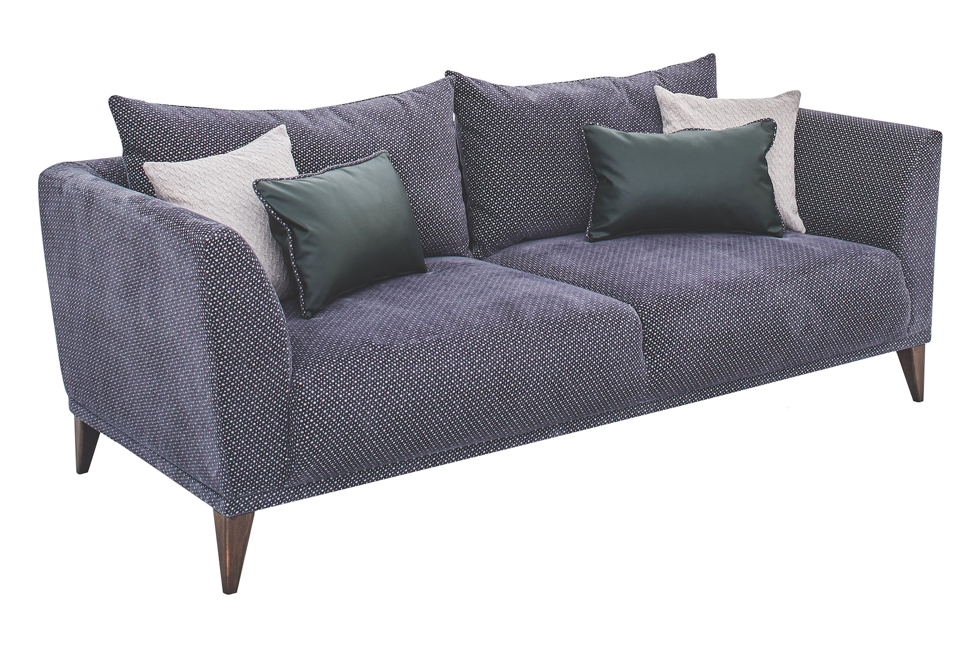 Nova - Gravity Plus Gray 3-Seater Sofa with Walnut Legs