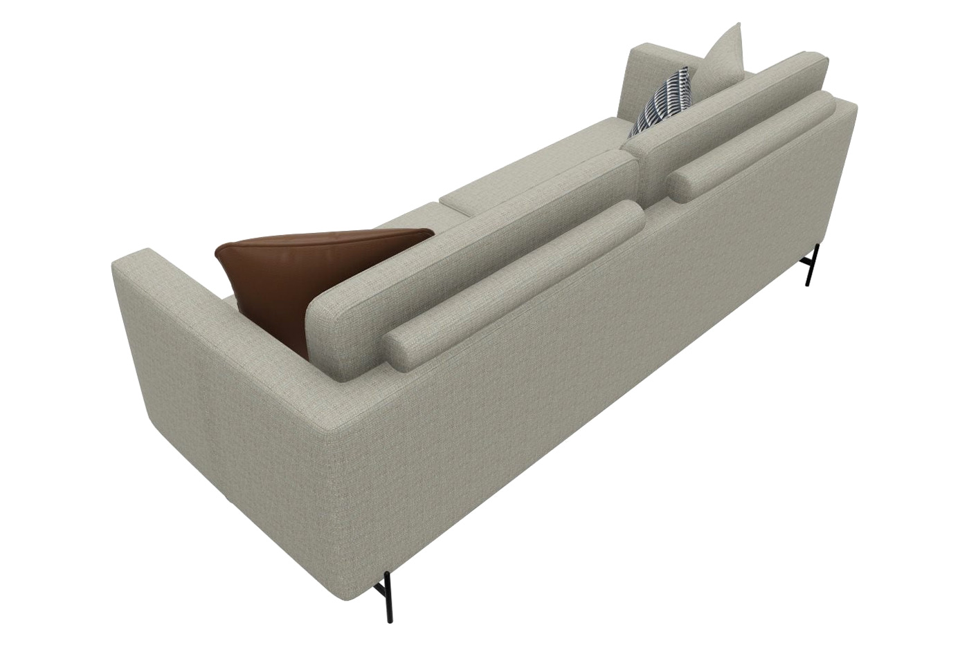 Nova - Dante Light Gray 3-Seater Sofa