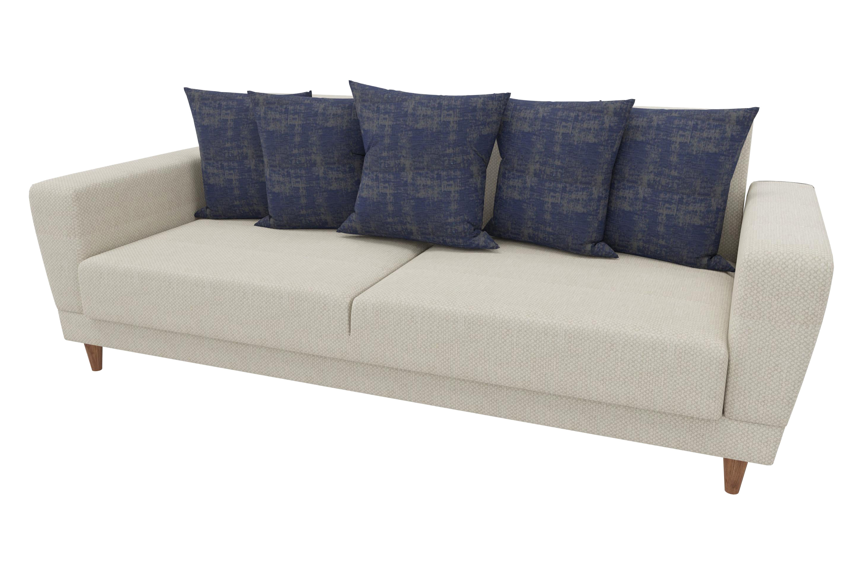 Nova - Dolce Cream/Blue 3-Seater Sofa Bed