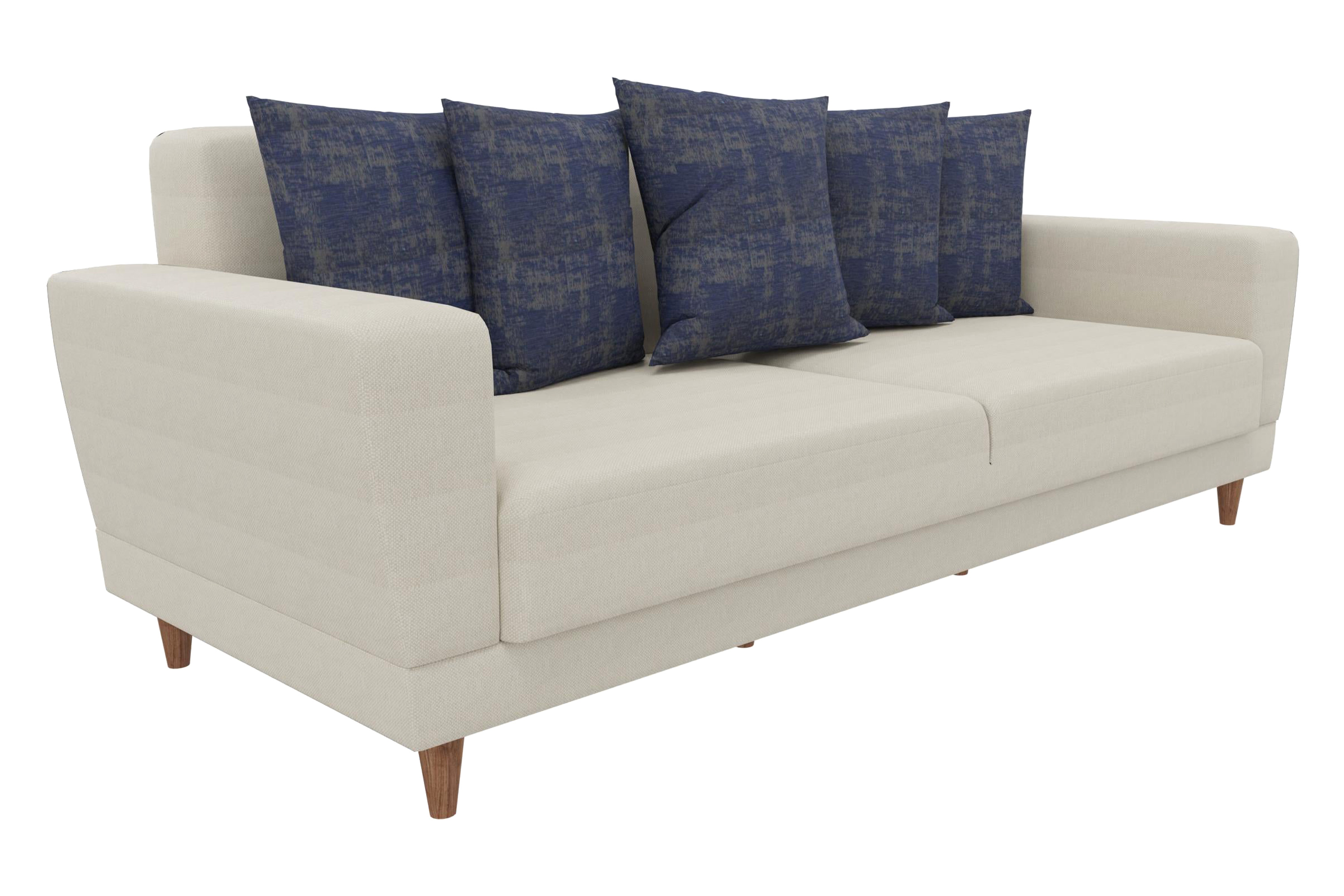 Nova - Dolce Cream/Blue 3-Seater Sofa Bed