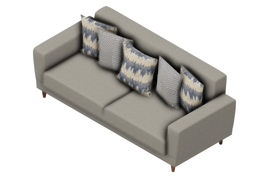 Nova - Dolce Padua Cream/Blue 3-Seater Sofa Bed