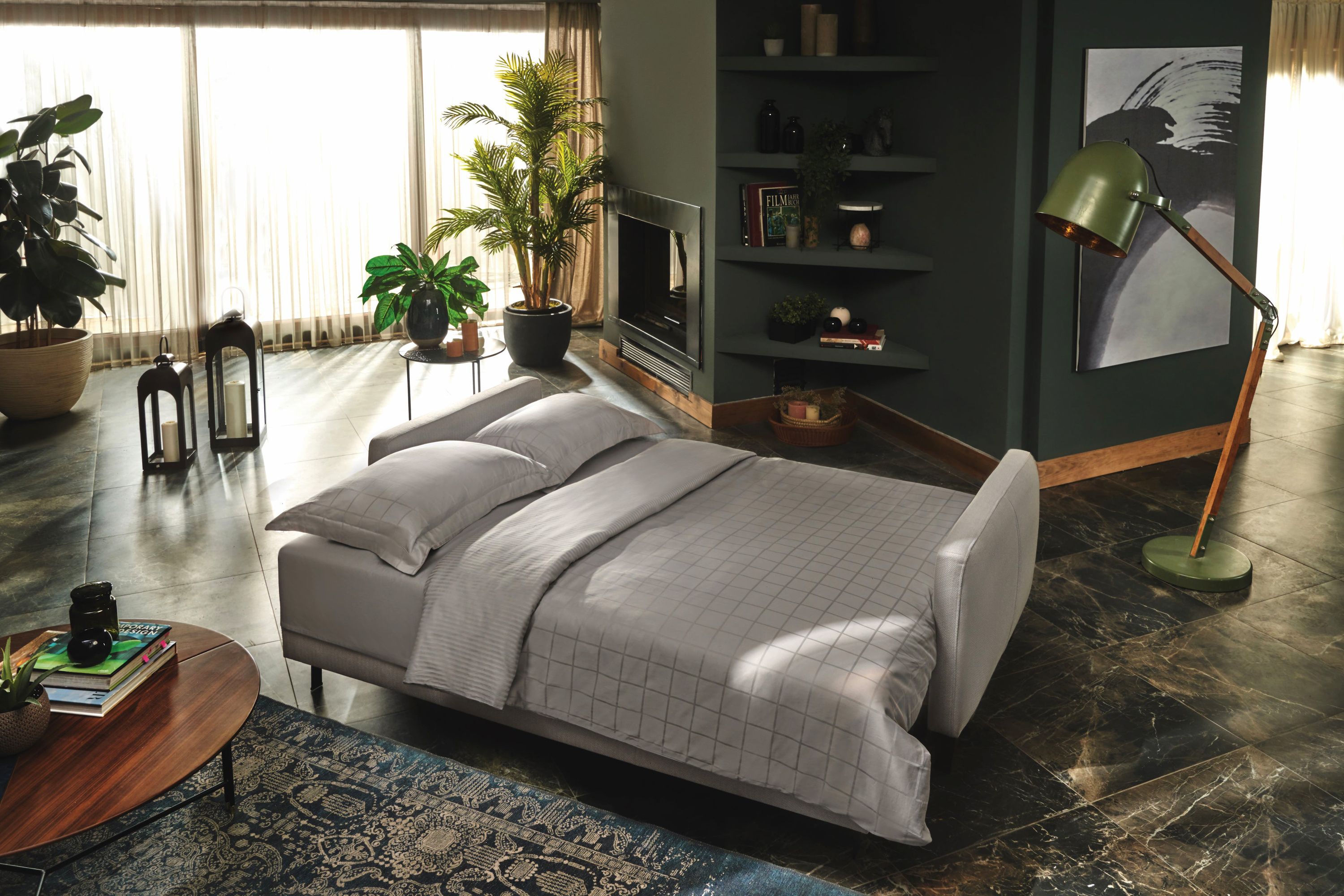 Nova Smart Bolzoni 3-Seater Sofa Bed with Storage - Dark Gray