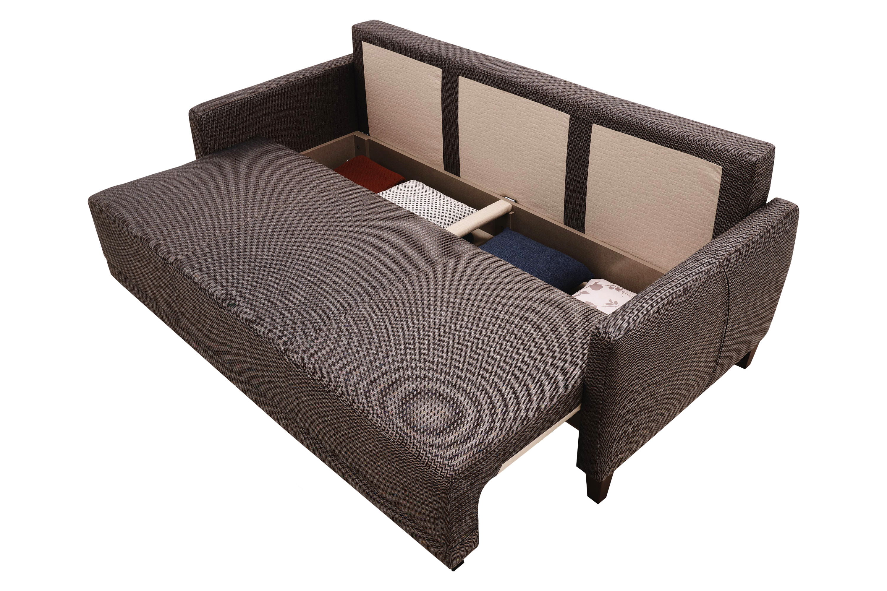 Nova Smart Belzoni 3-Seater Sofa Bed with Storage - Brown/Blue