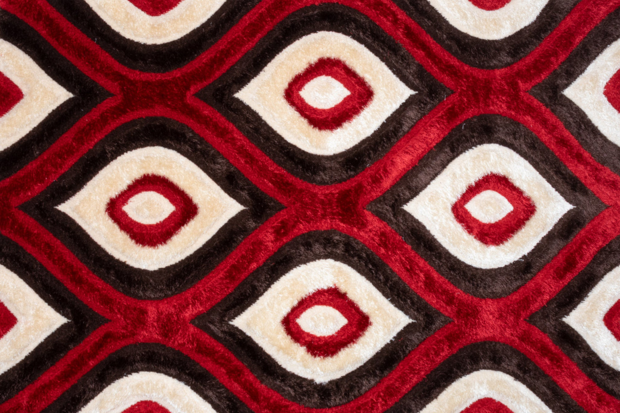 Nova 3D151 Shaggy Area Rug - Brown/Red