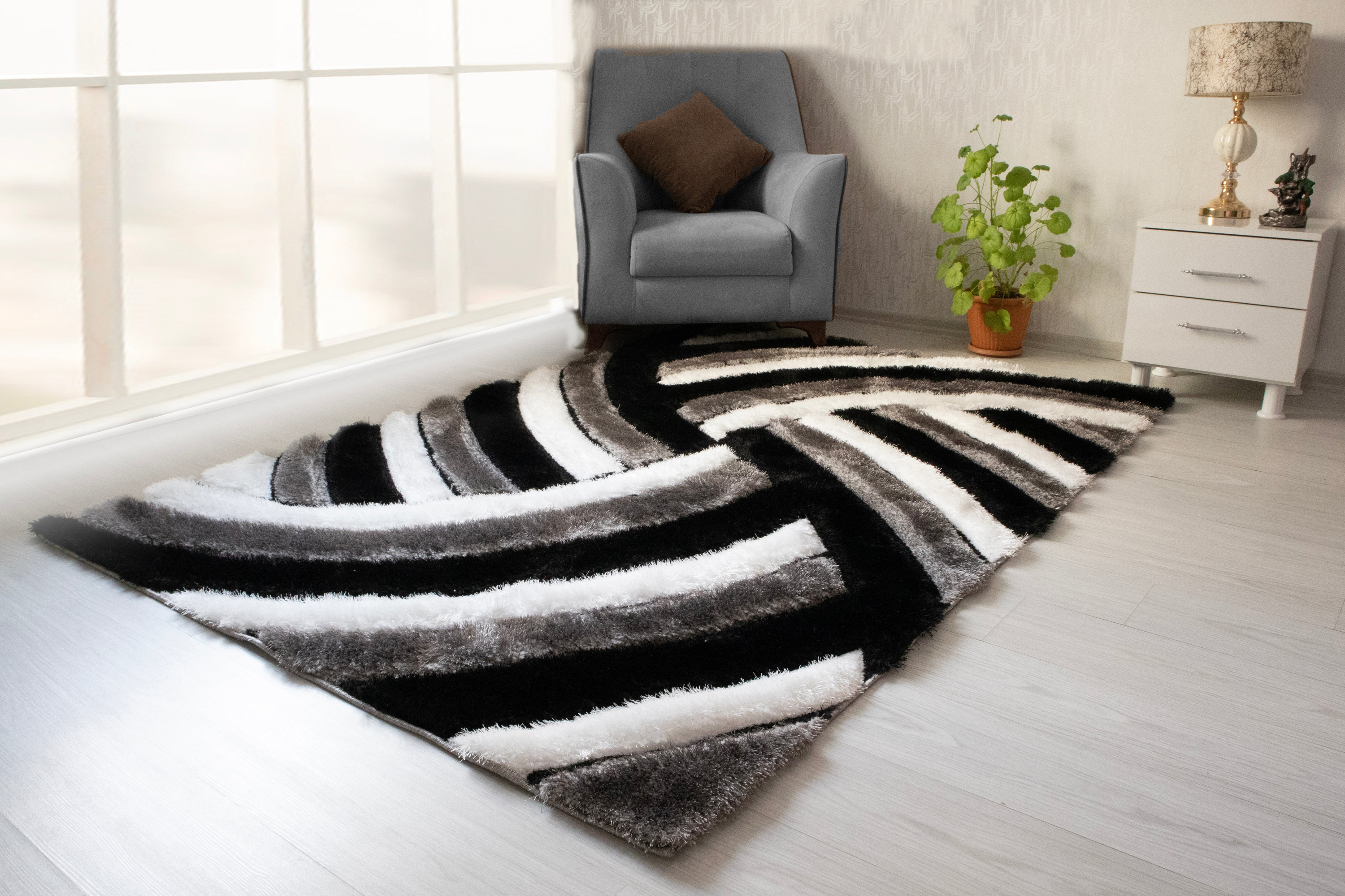 Nova - 3D333 Shaggy Area Rug