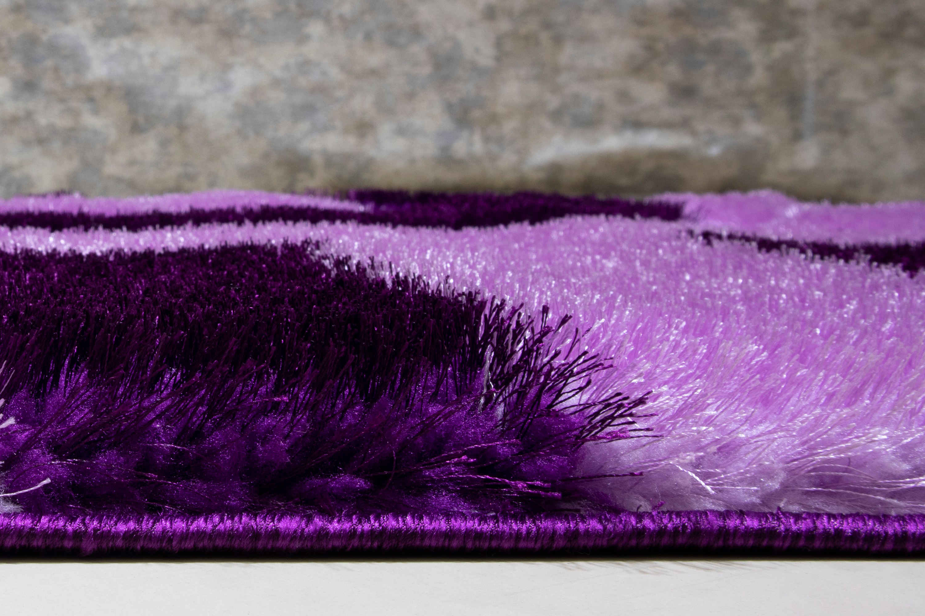 Nova - 3D666 Shaggy Area Rug in Purple