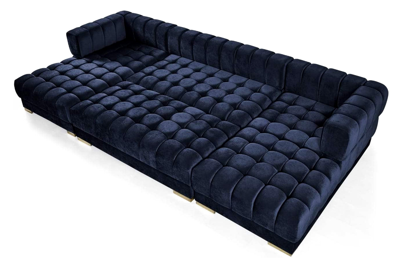 Nova™ Ariana Velvet Rectangle Ottoman - Navy