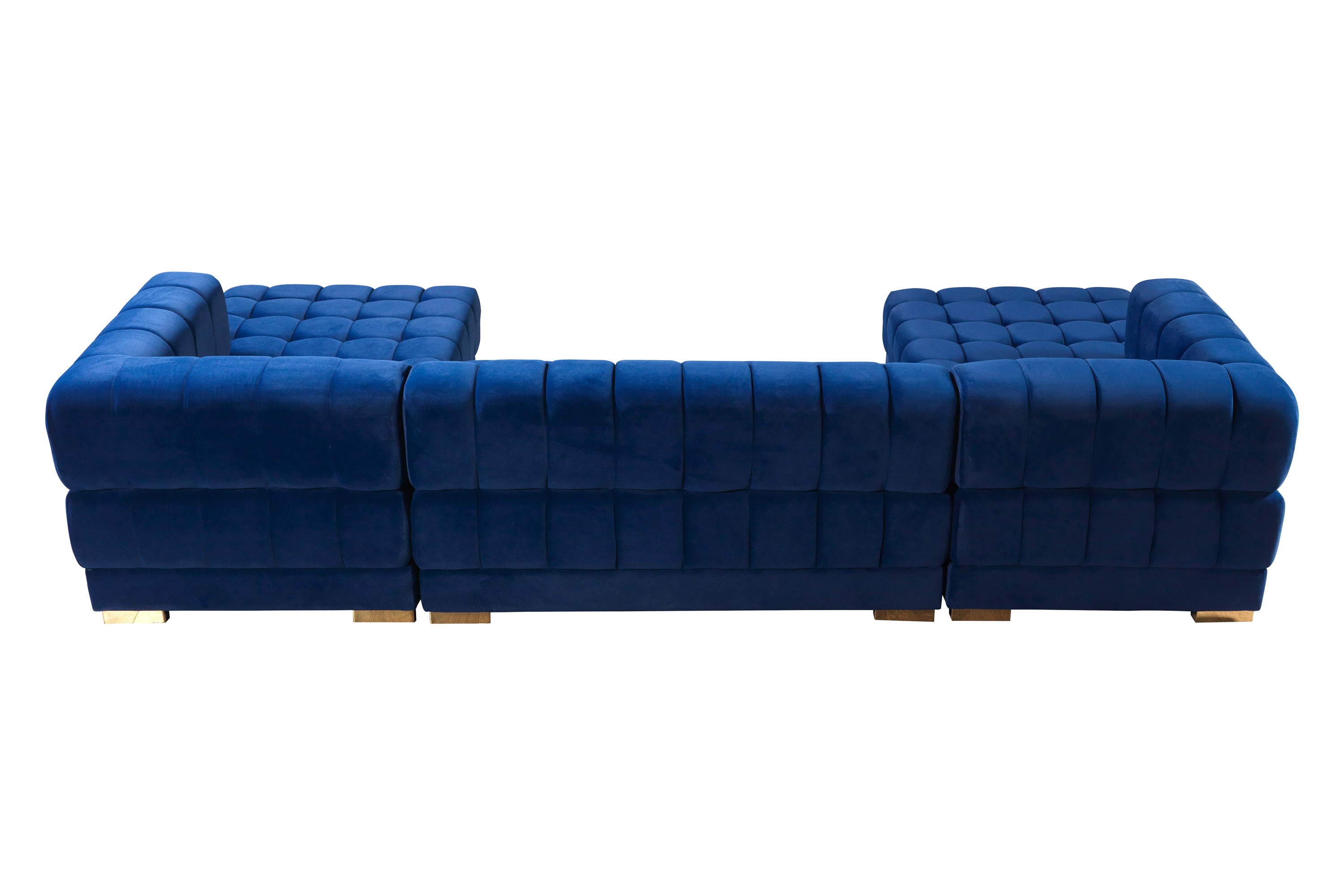 Nova Ariana Velvet Double Chaise Sectional - Blue