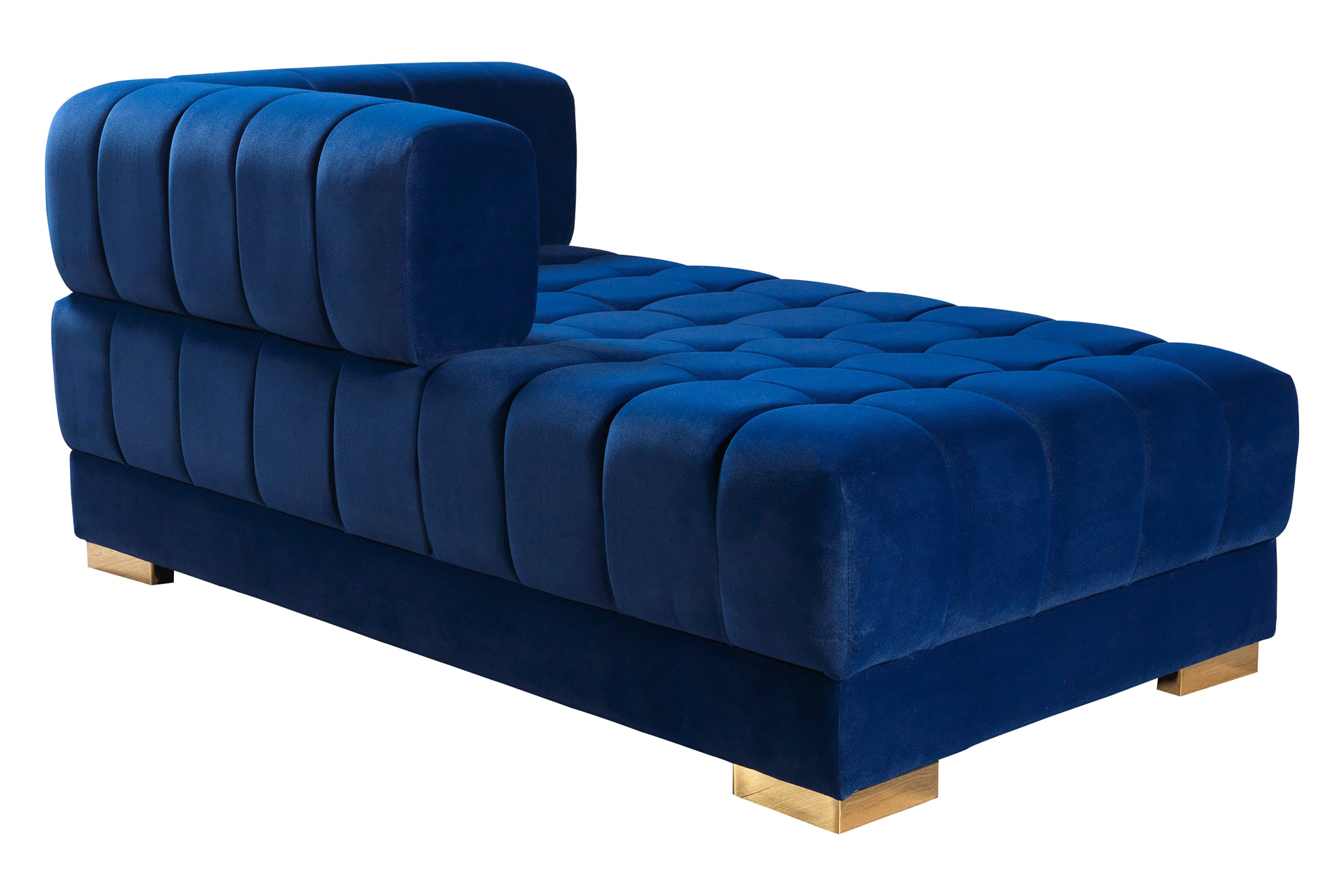 Nova Ariana Velvet Double Chaise Sectional - Blue