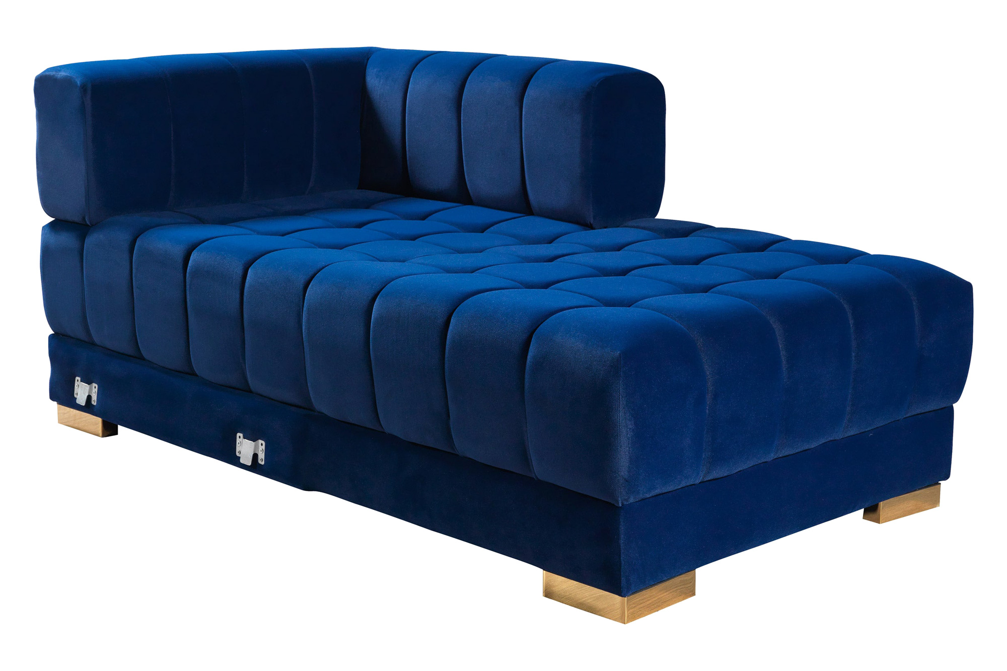 Nova Ariana Velvet Double Chaise Sectional - Blue