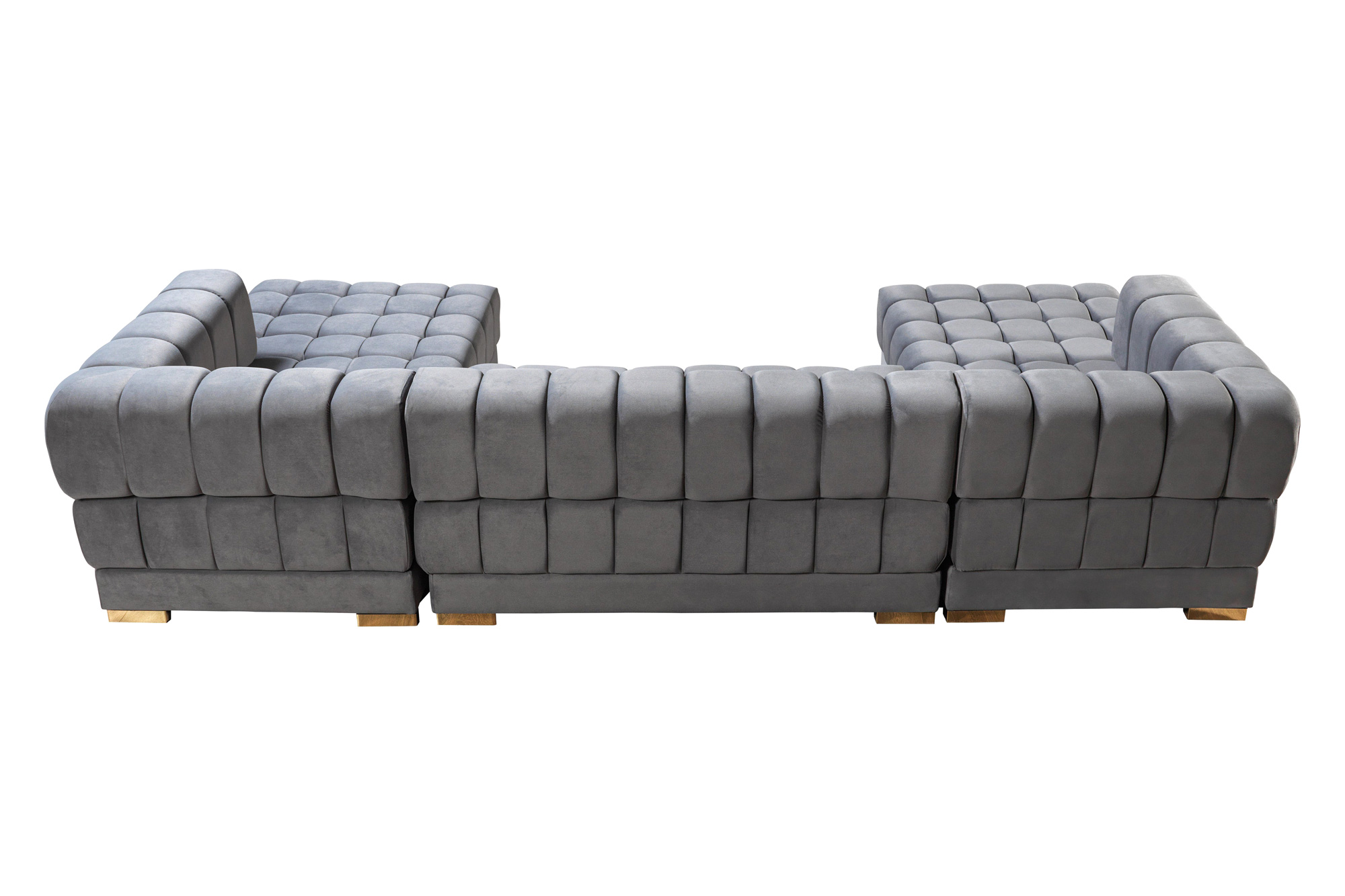 Nova Ariana Velvet Double Chaise Sectional - Gray