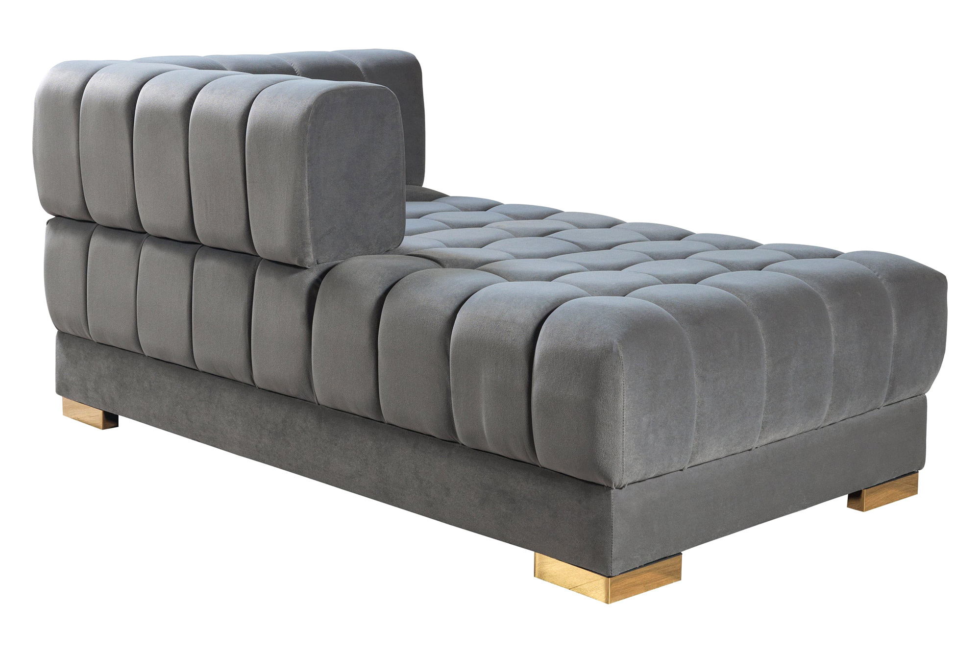 Nova Ariana Velvet Double Chaise Sectional - Gray