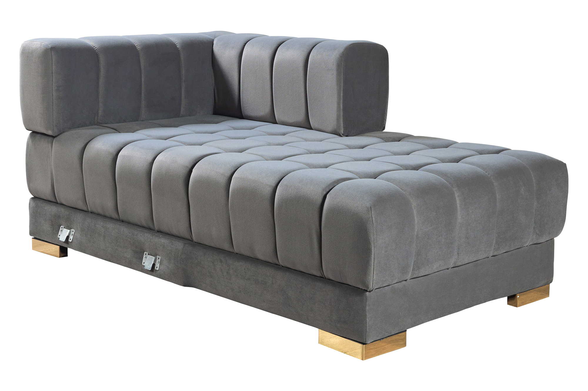 Nova Ariana Velvet Double Chaise Sectional - Gray