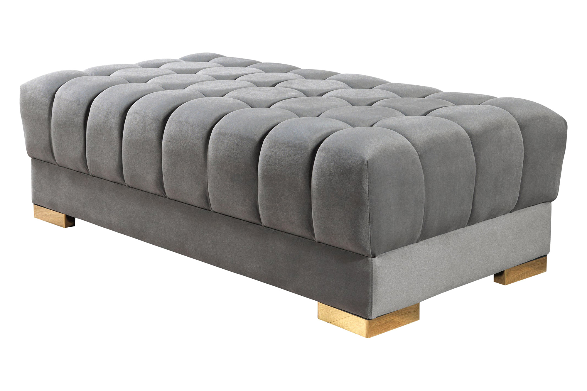 Nova Ariana Velvet Double Chaise Sectional - Gray