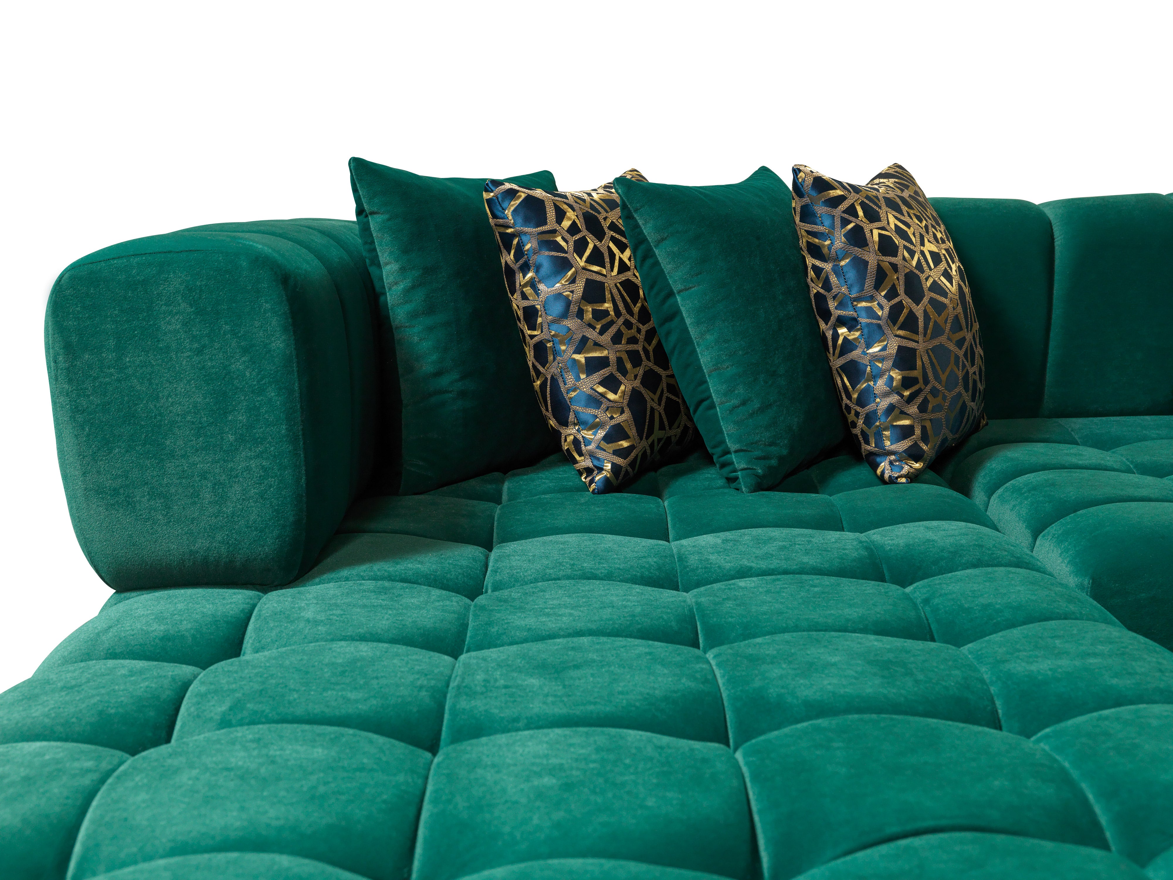 Nova - Ariana Green Velvet Double Chaise 138" Sectional