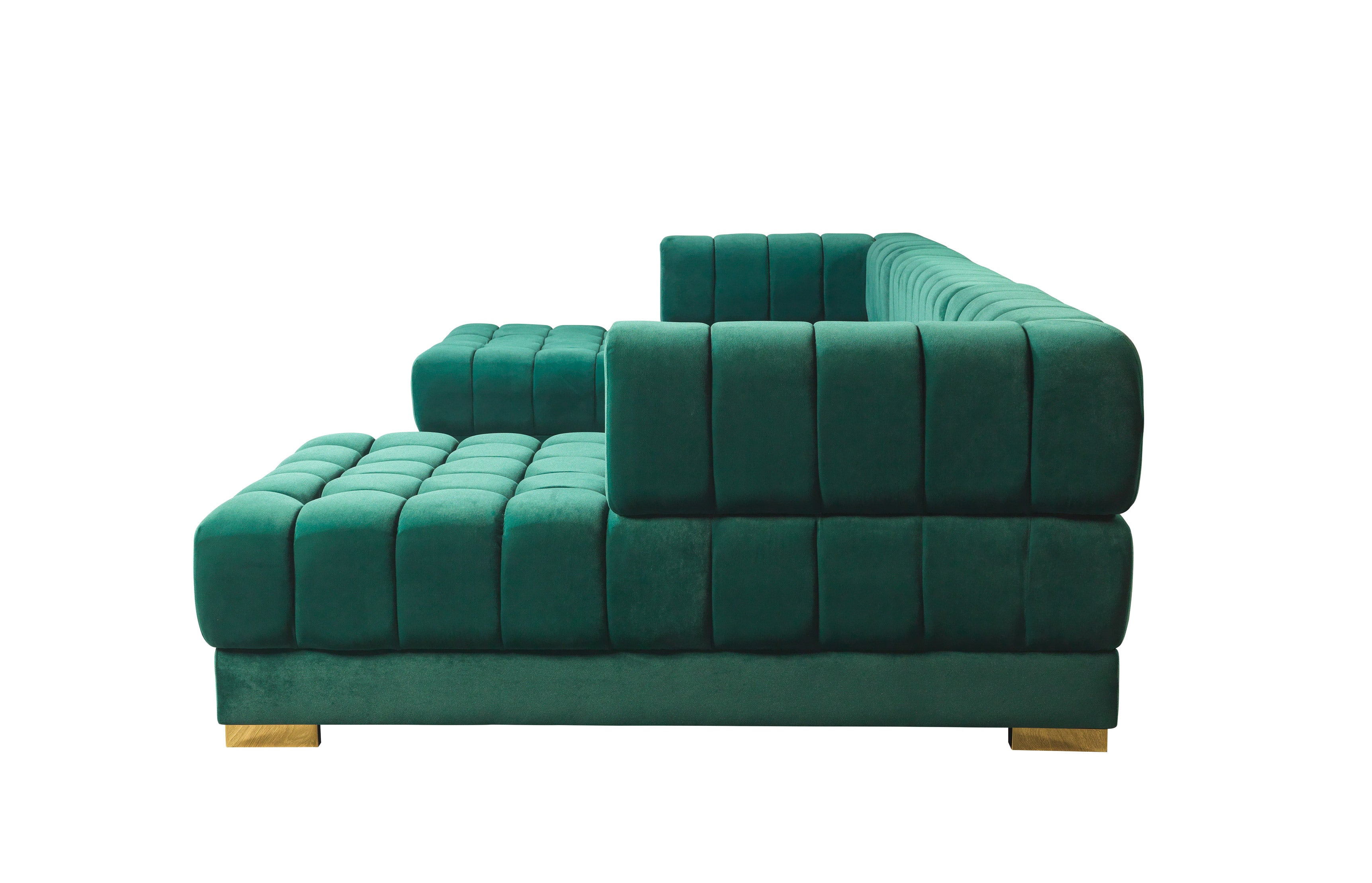 Nova - Ariana Green Velvet Double Chaise 138" Sectional