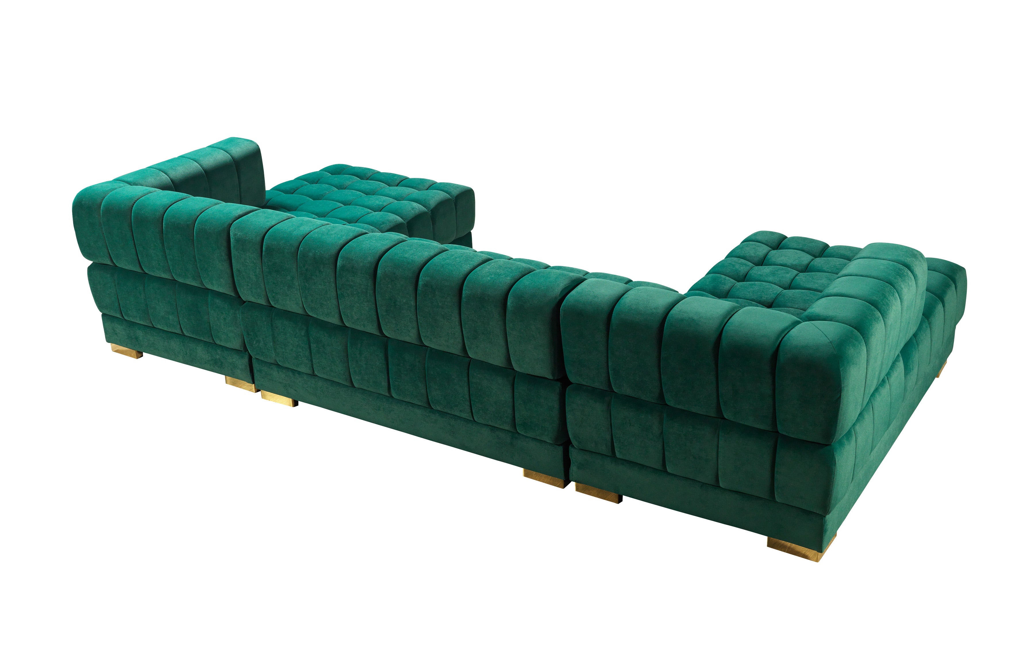 Nova - Ariana Green Velvet Double Chaise 138" Sectional