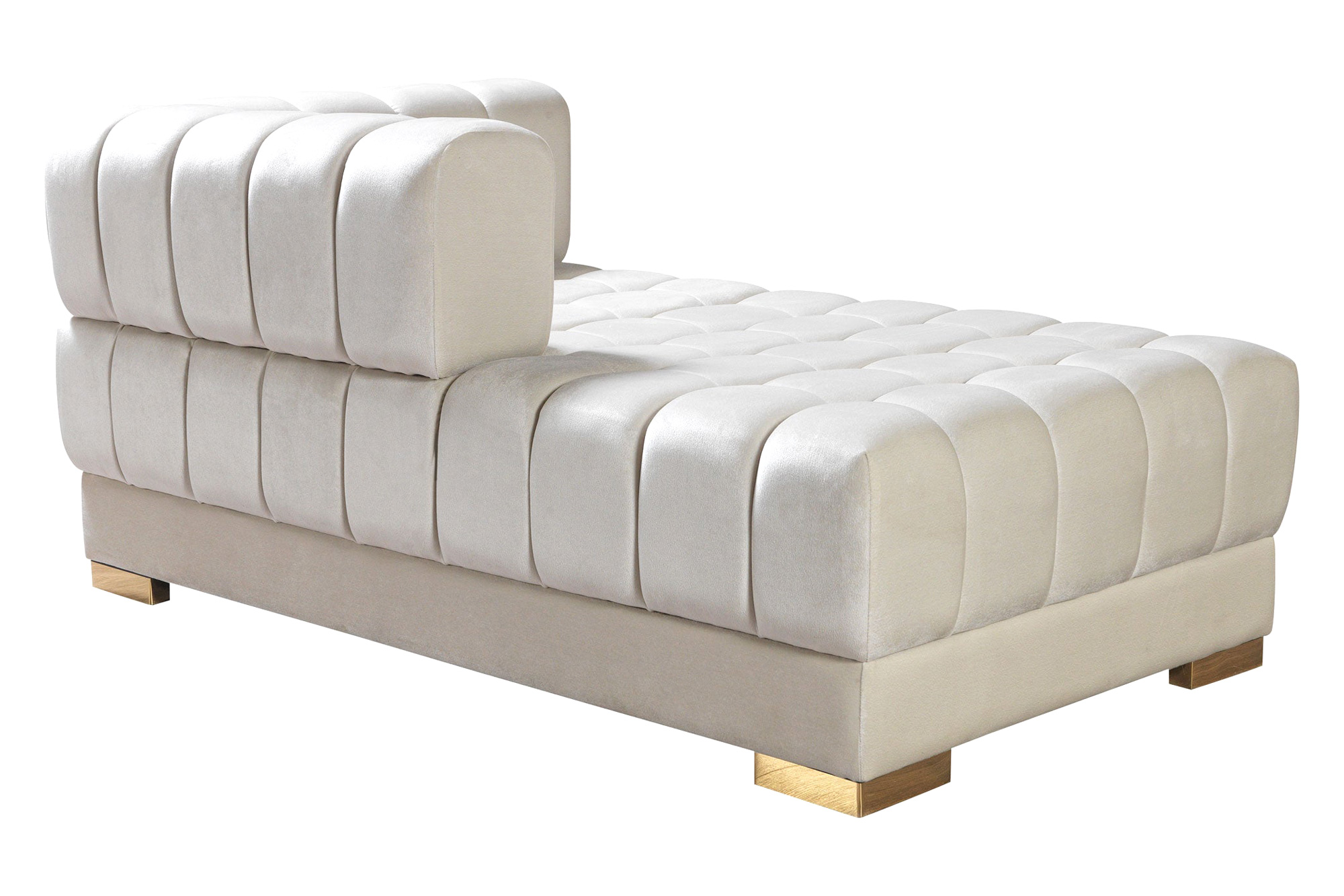 Nova Ariana Velvet Double Chaise Sectional - Ivory