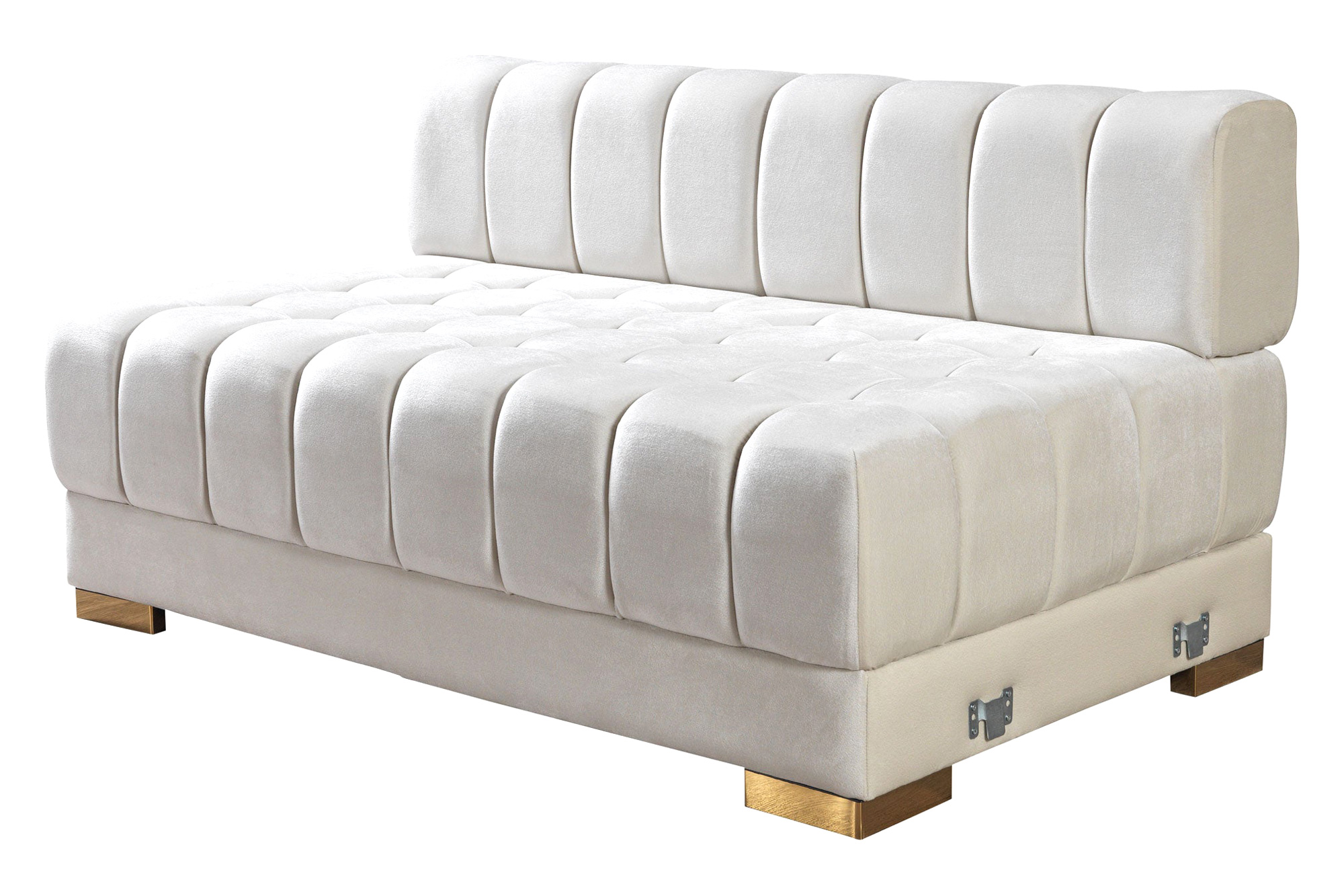 Nova Ariana Velvet Double Chaise Sectional - Ivory