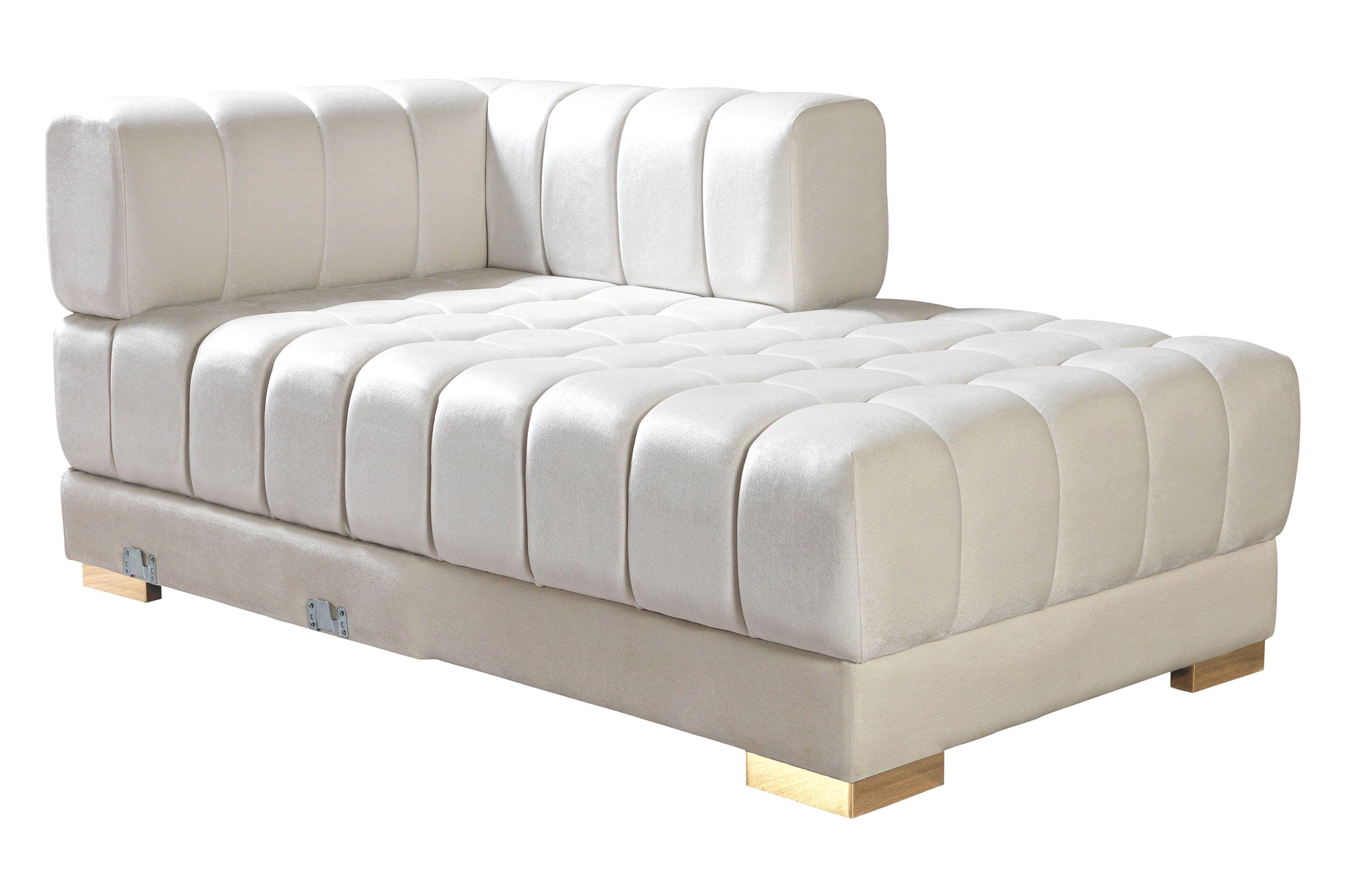 Nova Ariana Velvet Double Chaise Sectional - Ivory