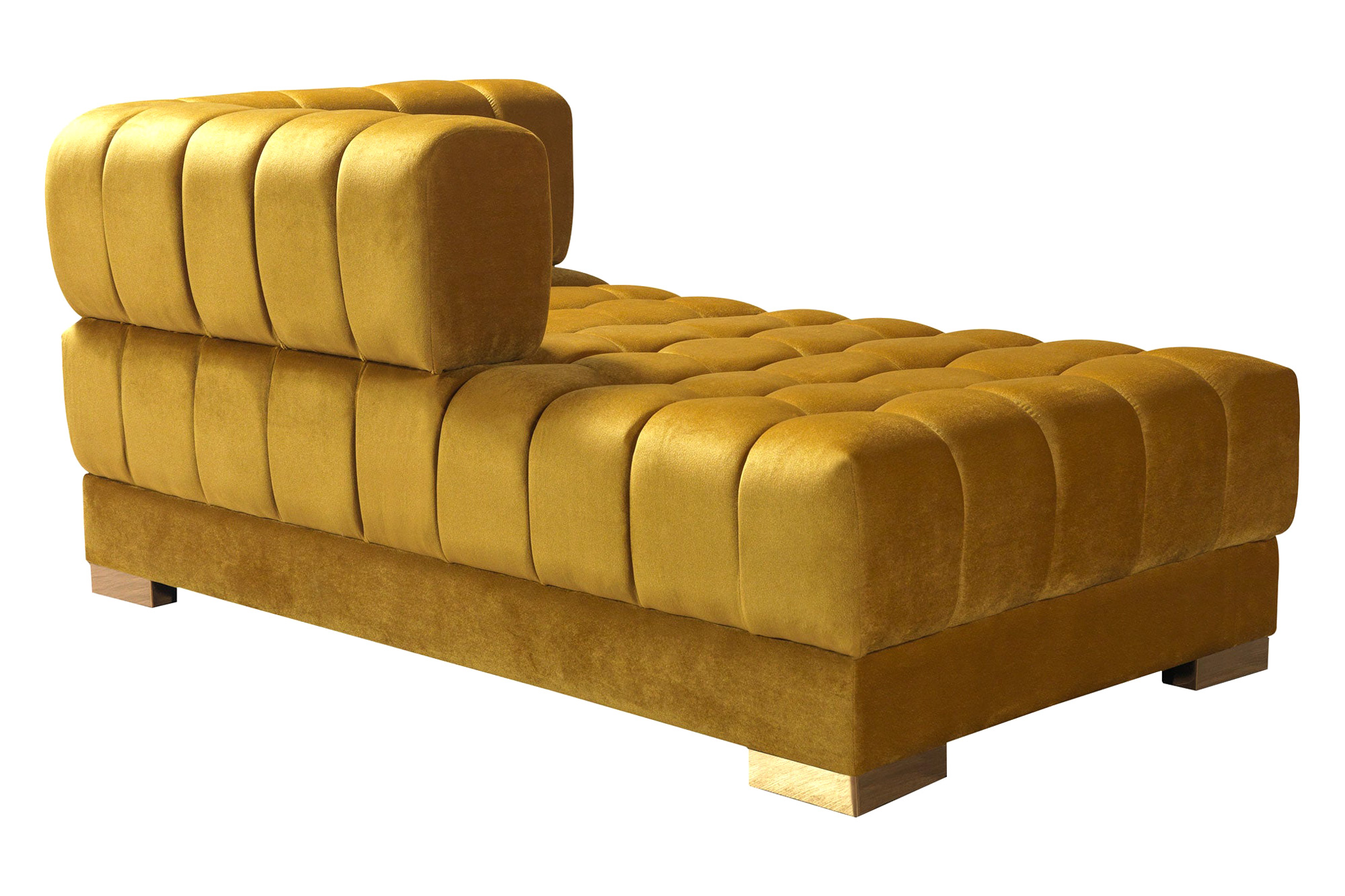 Nova Ariana Velvet Double Chaise Sectional - Mustard