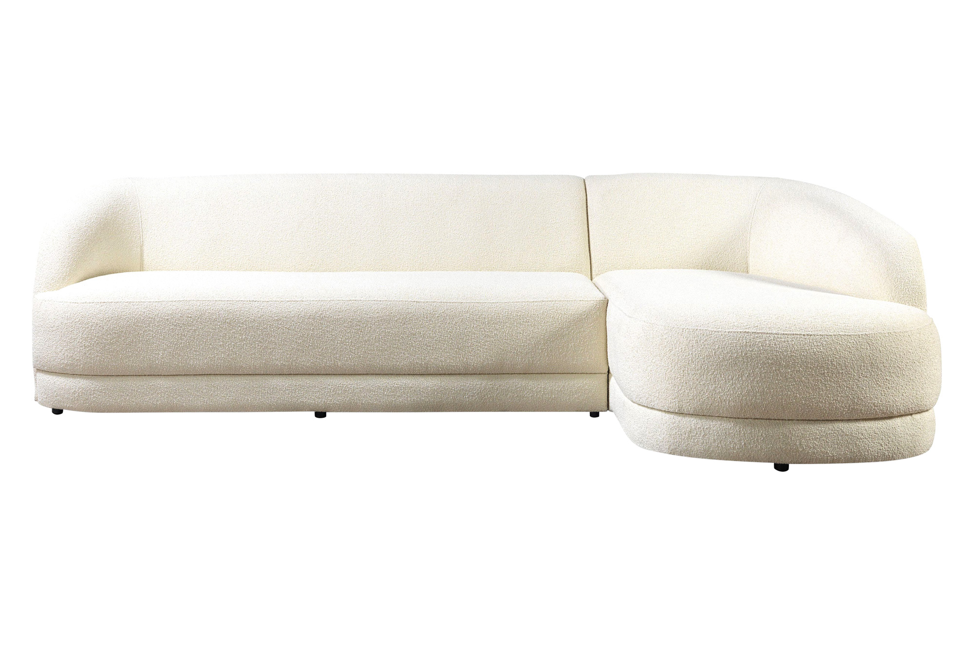 Nova - Bella Ivory Boucle Sectional in Right Arm Facing