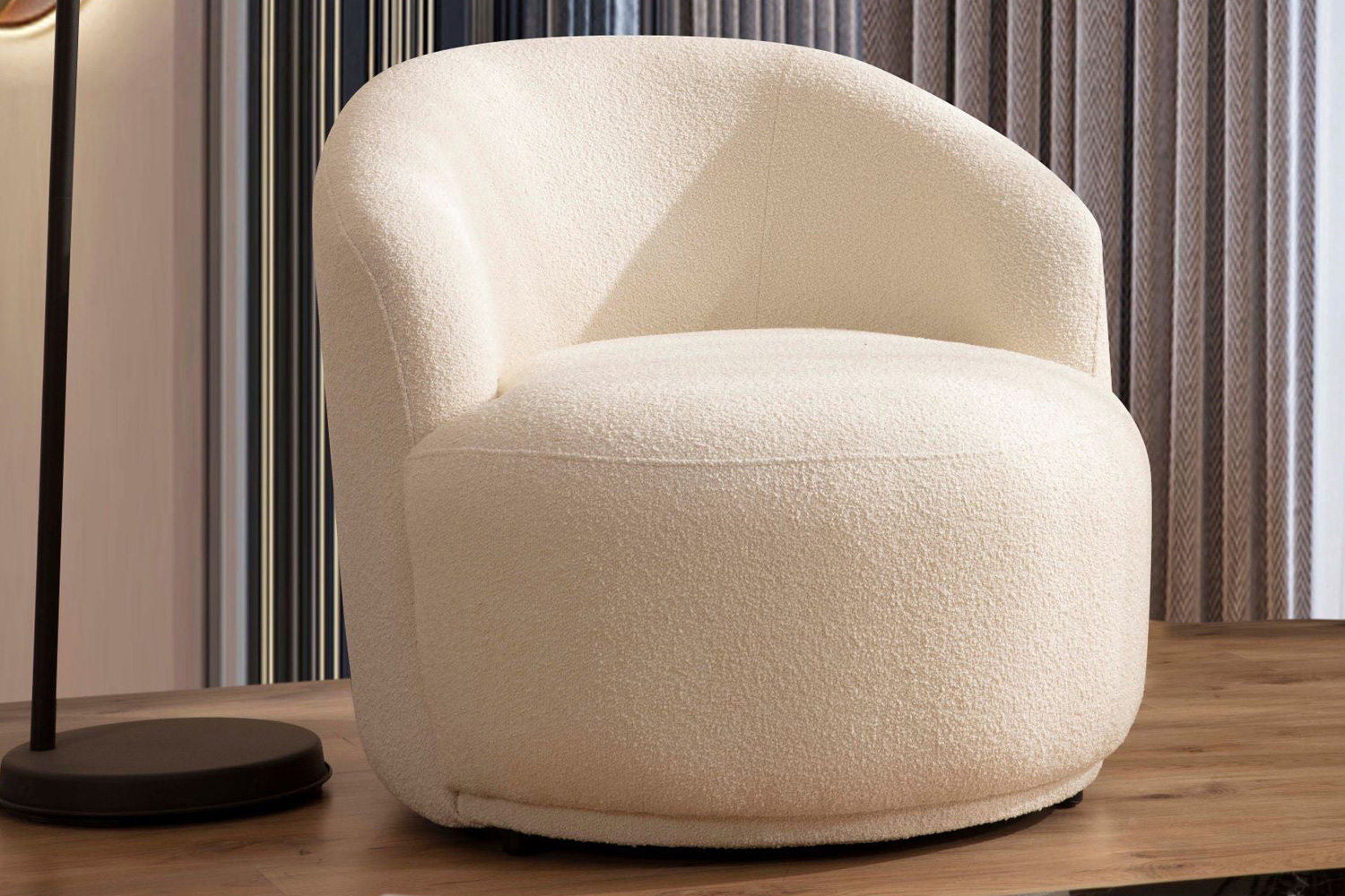 Nova - Bonita Ivory Boucle Accent Chair