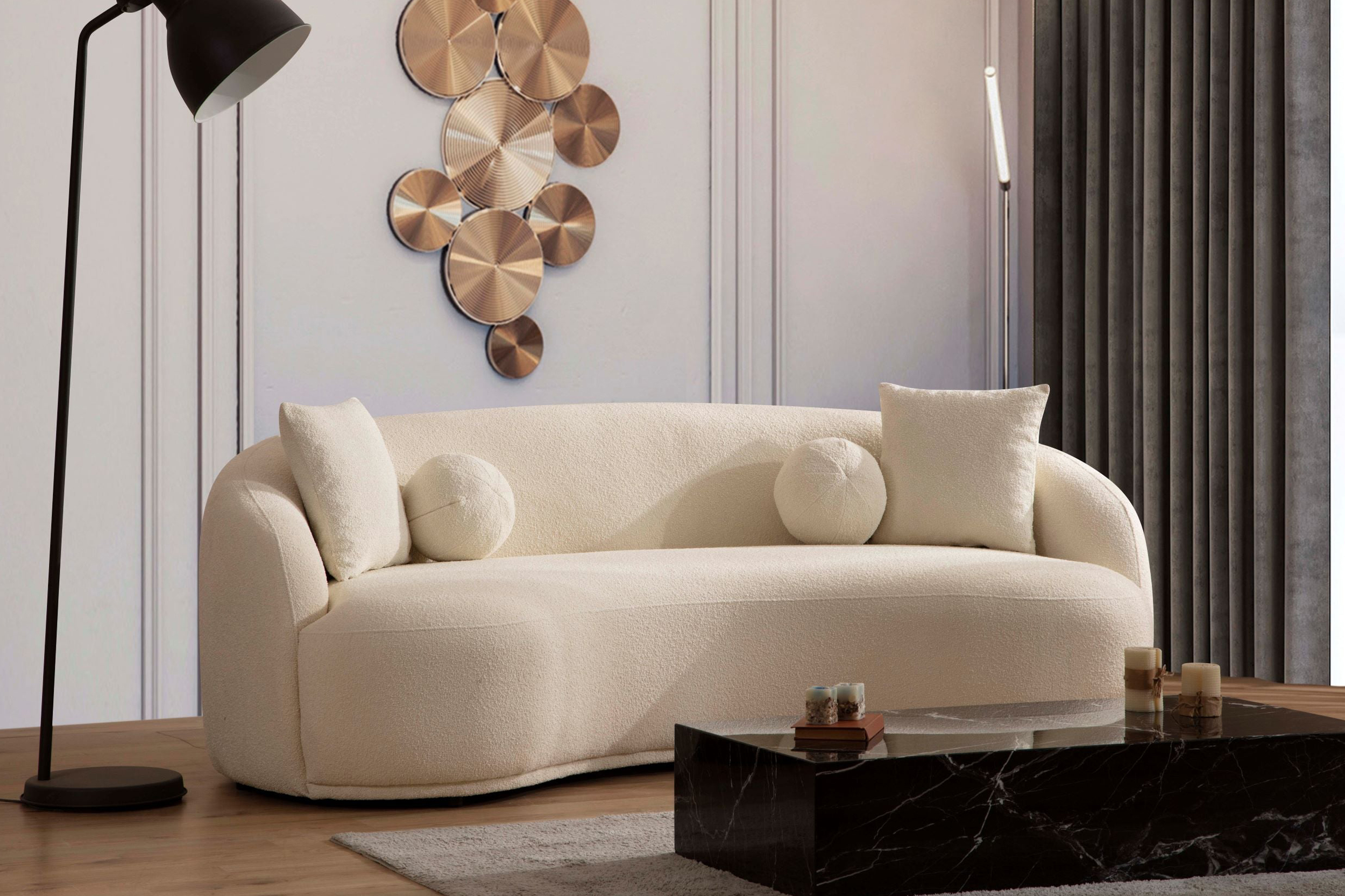 Nova - Bonita Ivory Boucle Sofa