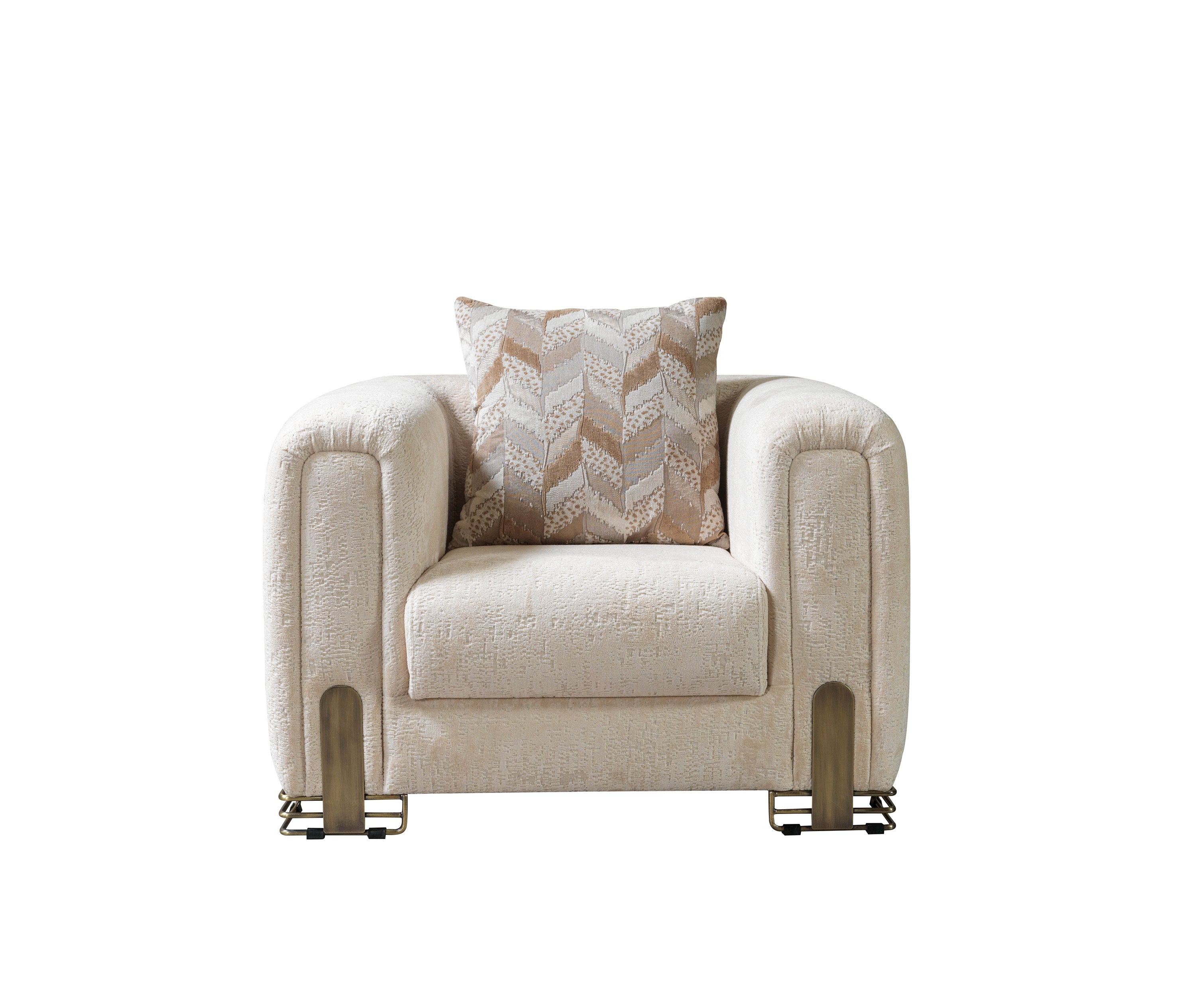 Nova Brenda Ivory Boucle Chair