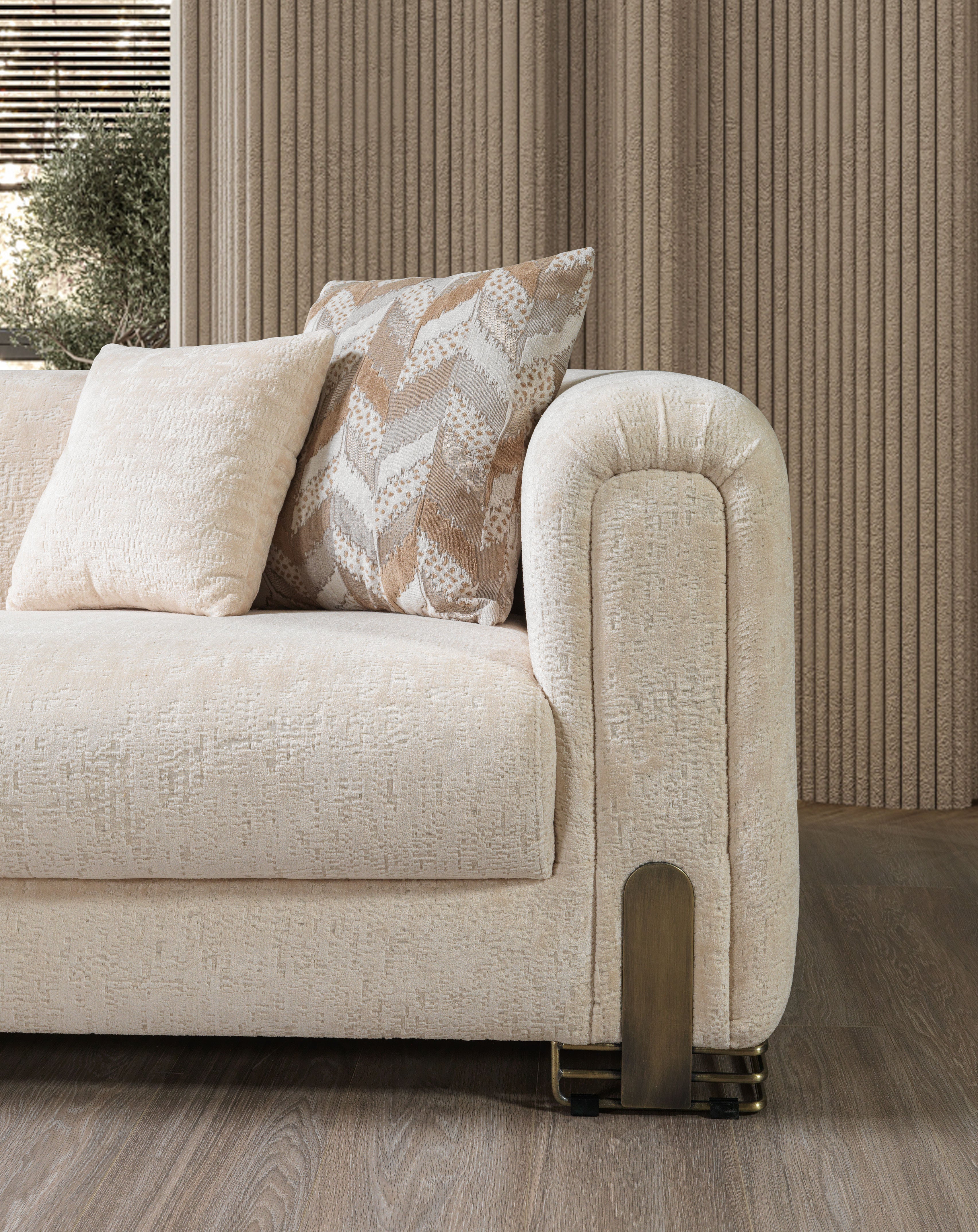 Nova Brenda Ivory Boucle Sofa 93" & Loveseat 71"